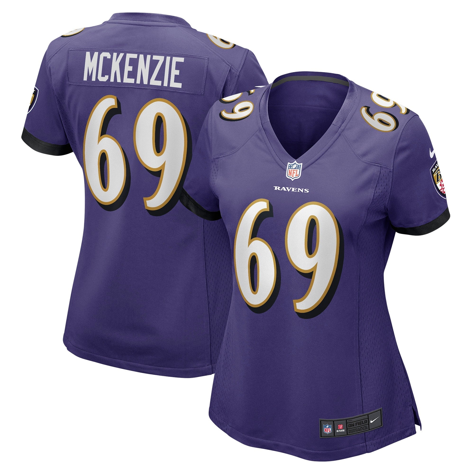Women's Nike Kahlil McKenzie Purple Baltimore Ravens Game Jersey - vstockx