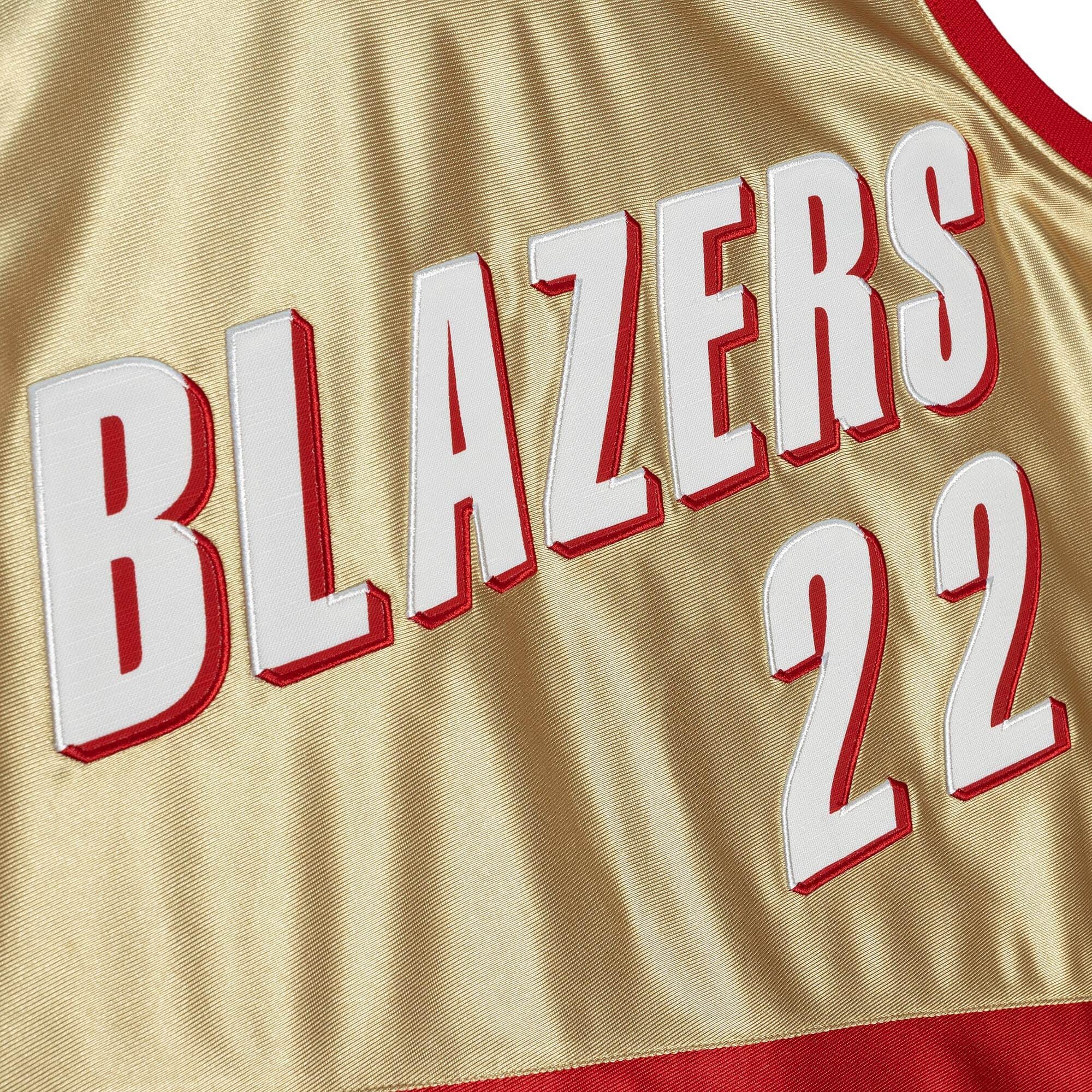 75th Anniversary Gold Swingman Clyde Drexler Portland Trail Blazers 1991-92 Jersey - vstockx