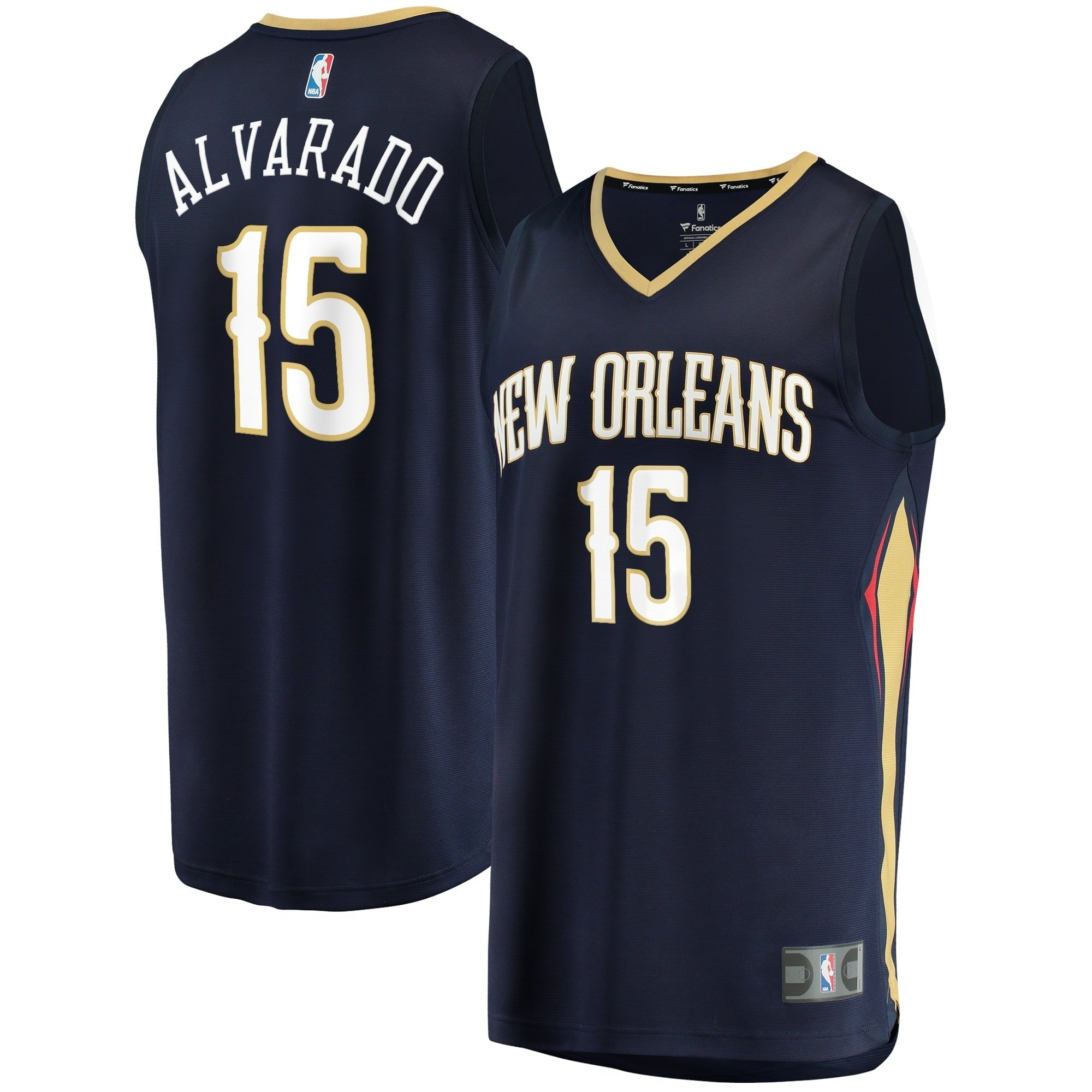Men's Fanatics Branded Jose Alvarado Navy New Orleans Pelicans 2021/22 Fast Break Replica Jersey - Icon Edition - vstockx