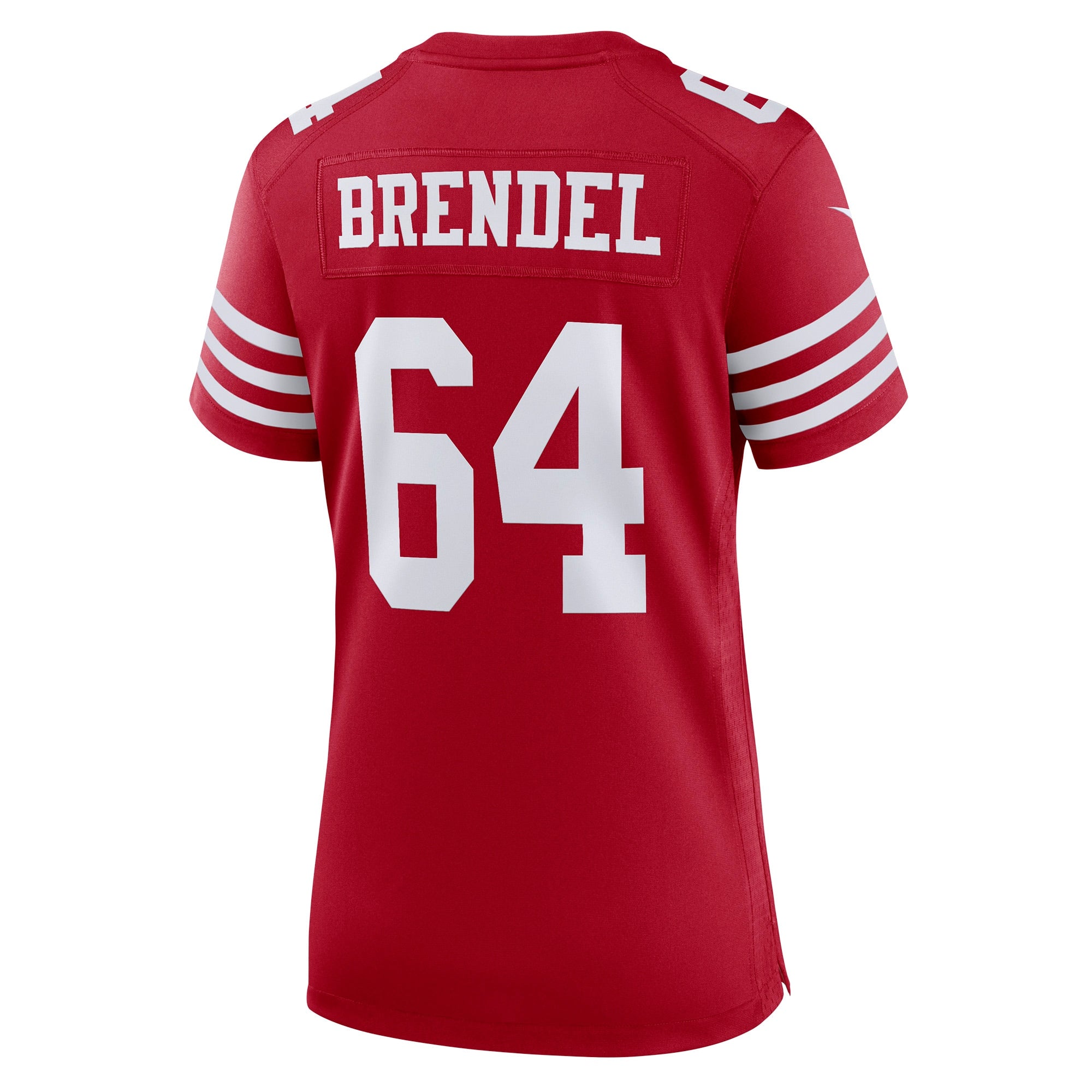 Women's Nike Jake Brendel Scarlet San Francisco 49ers Game Player Jersey - vstockx