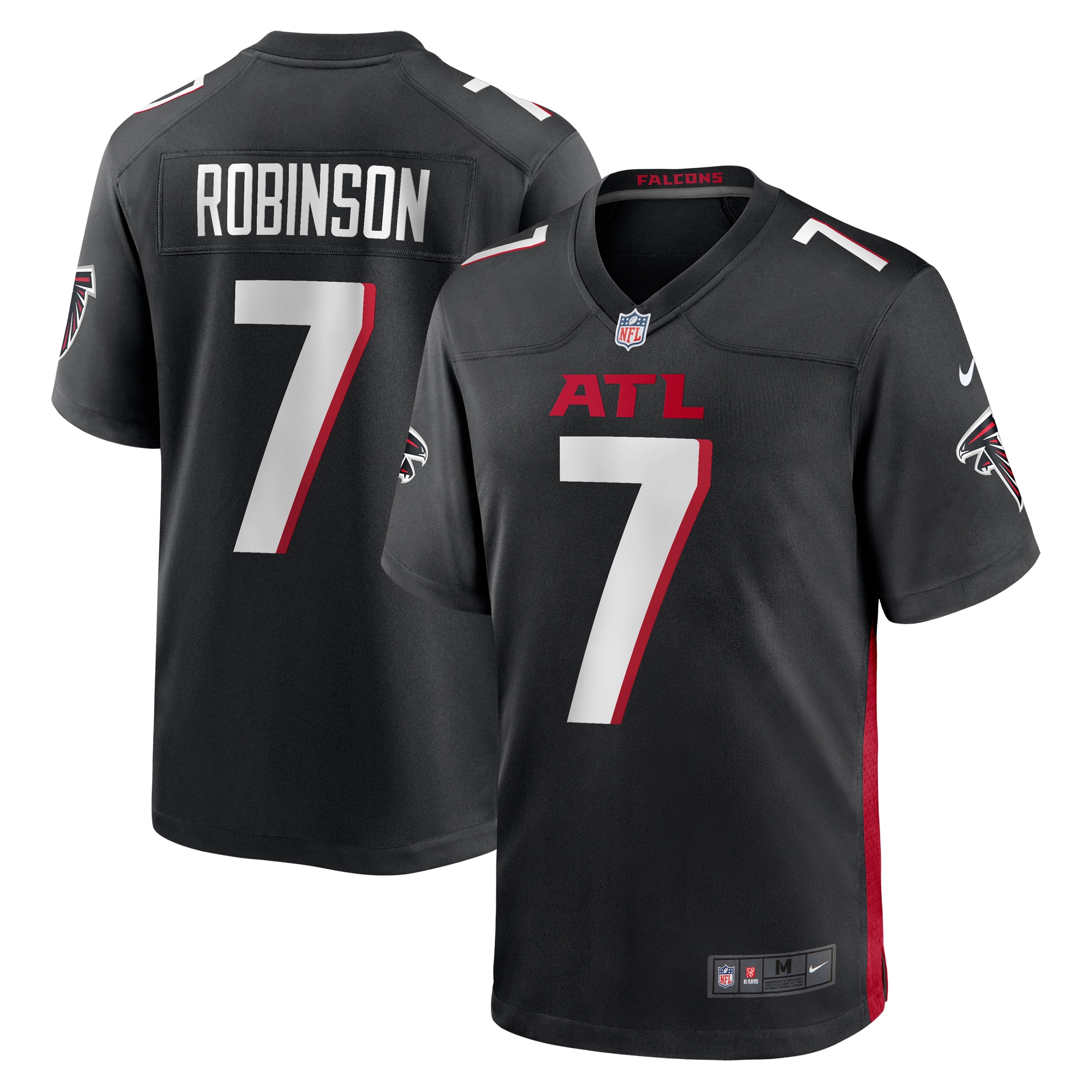 Bijan Robinson Atlanta Falcons Nike 2023 NFL Draft First Round Pick Game Jersey - Black - vstockx