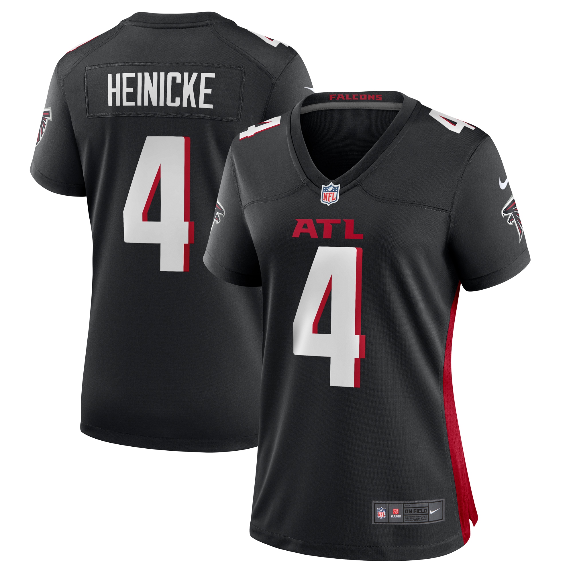 Taylor Heinicke Atlanta Falcons Nike Women's Game Player Jersey - Black - vstockx