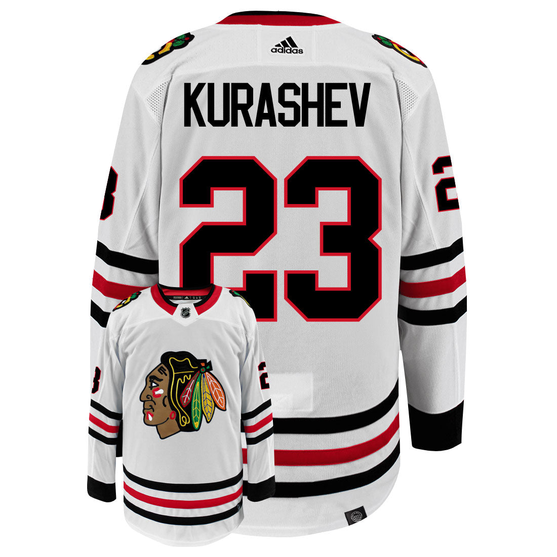 Philipp Kurashev Chicago Blackhawks Adidas Primegreen Authentic NHL Hockey Jersey - vstockx
