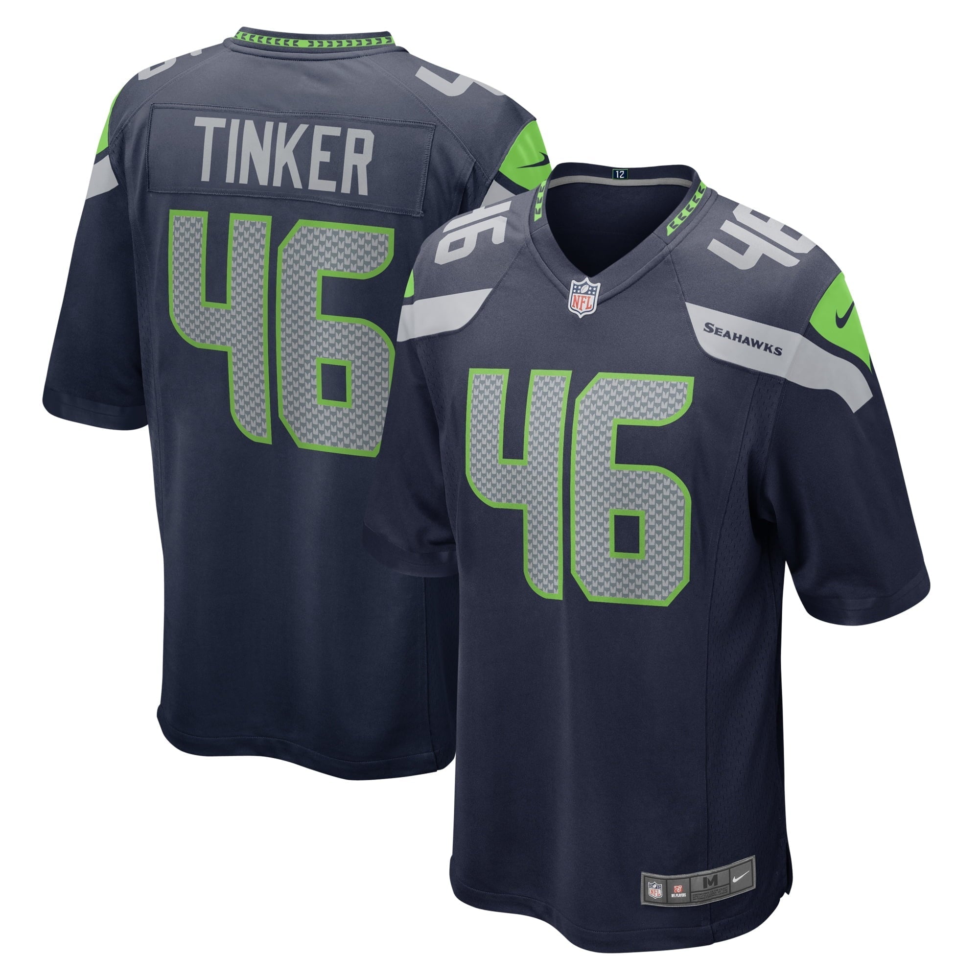 Men's Nike Carson Tinker College Navy Seattle Seahawks Home Game Player Jersey - vstockx