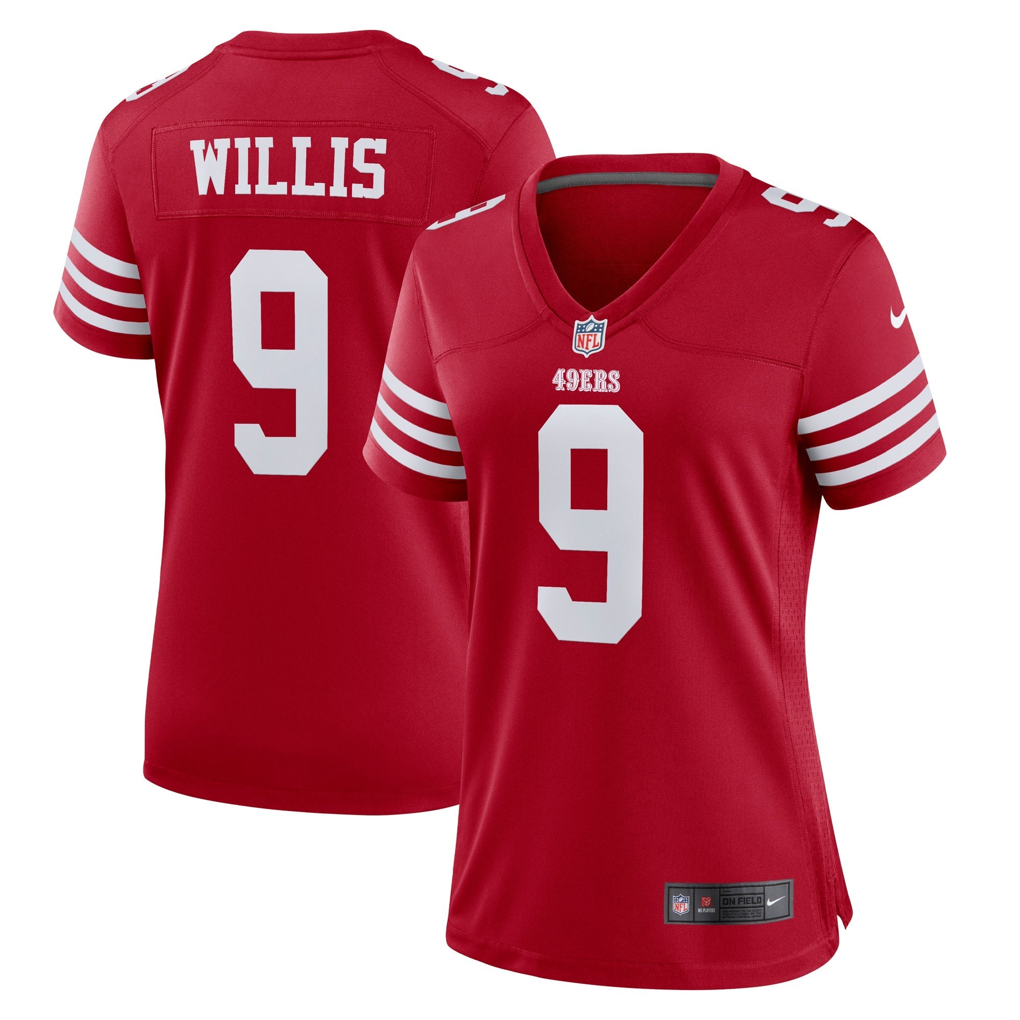 Women's Nike Brayden Willis Scarlet San Francisco 49ers Team Game Jersey - vstockx