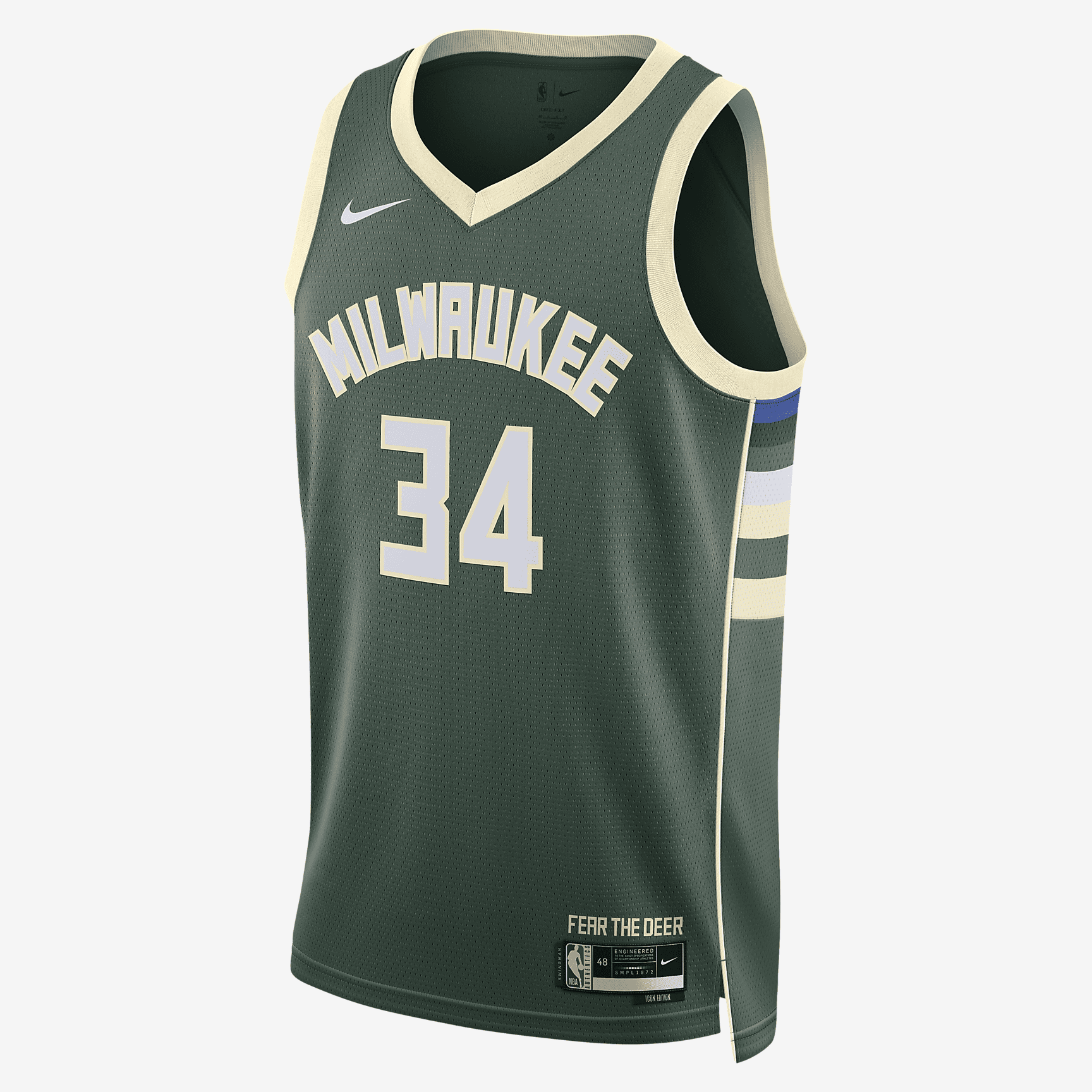Milwaukee Bucks Icon Edition 2022/23 Nike Dri-FIT NBA Swingman Jersey - Fir - vstockx