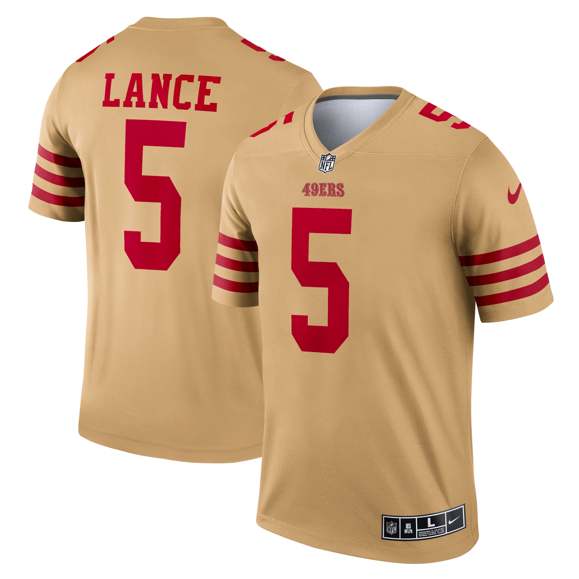 Trey Lance San Francisco 49ers Nike Inverted Legend Jersey - Gold - vstockx