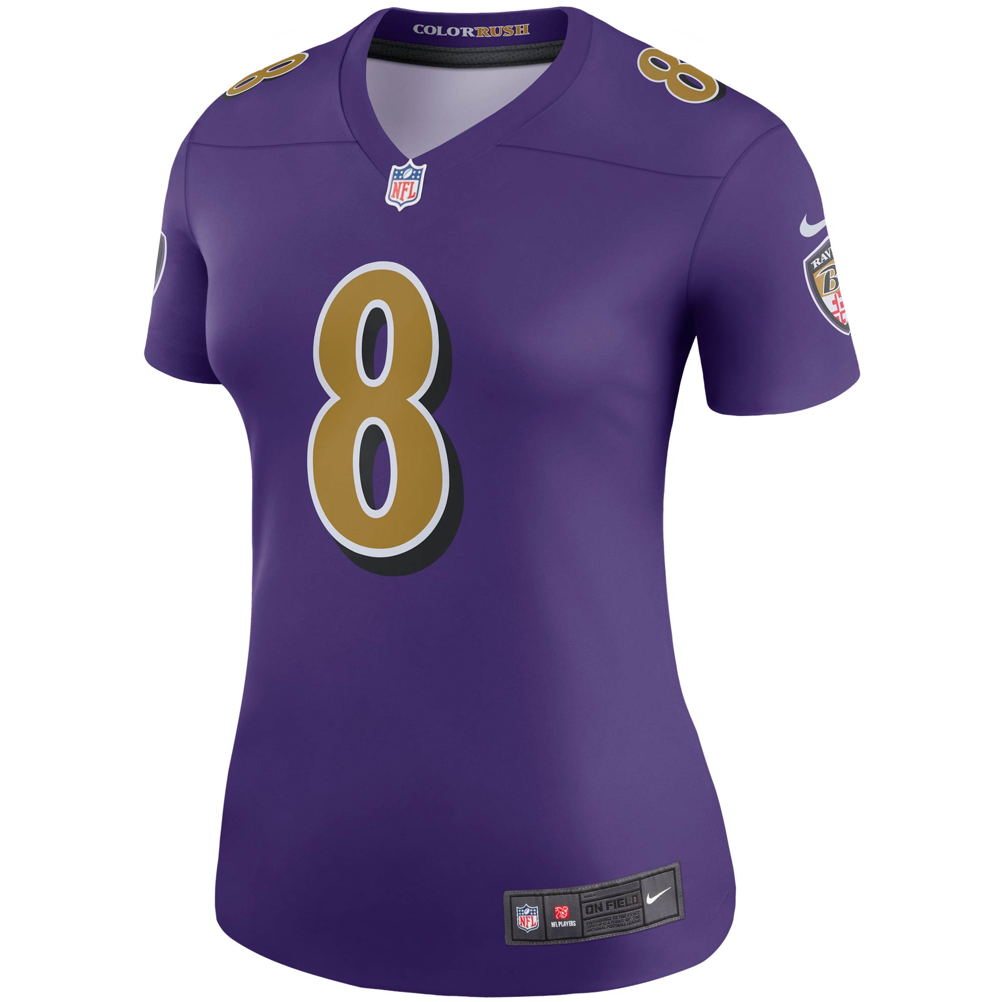 Lamar Jackson Baltimore Ravens Nike Women's Color Rush Legend Player Jersey - Purple - vstockx