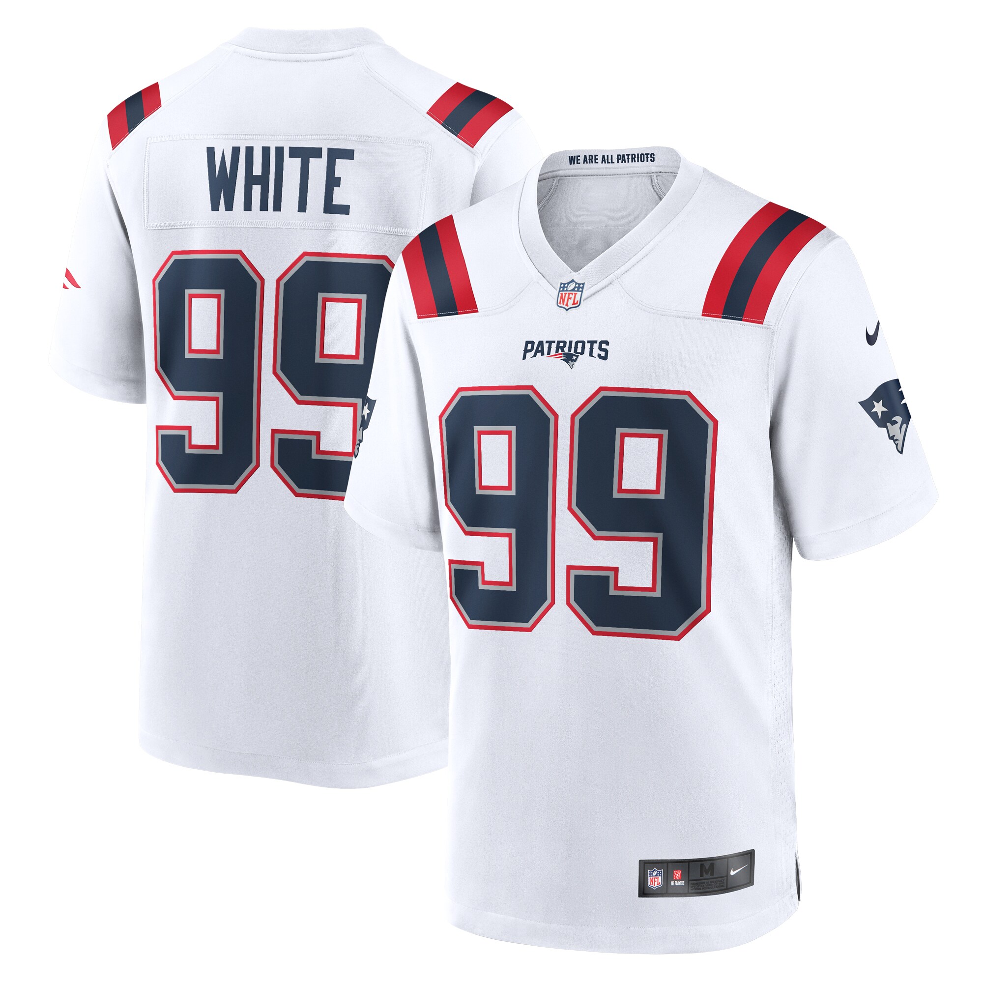 Keion White New England Patriots Nike Game Jersey - White - vstockx