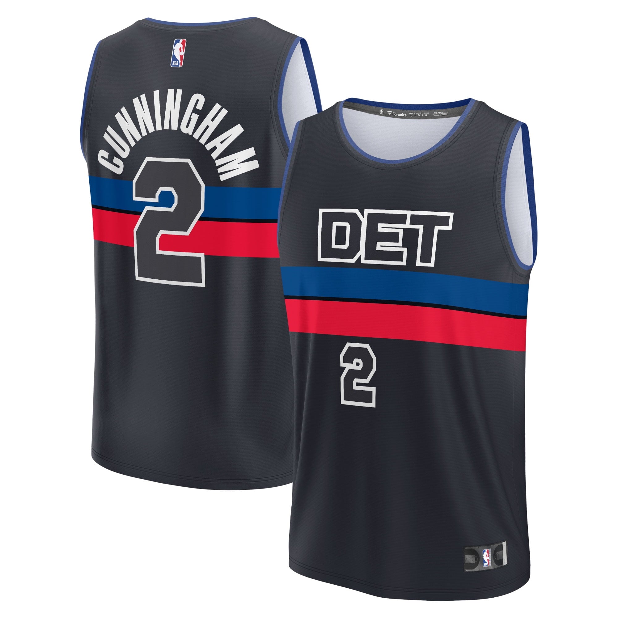 Youth Fanatics Branded Cade Cunningham Black Detroit Pistons 2021/22 Fast Break Player Jersey - Statement Edition - vstockx