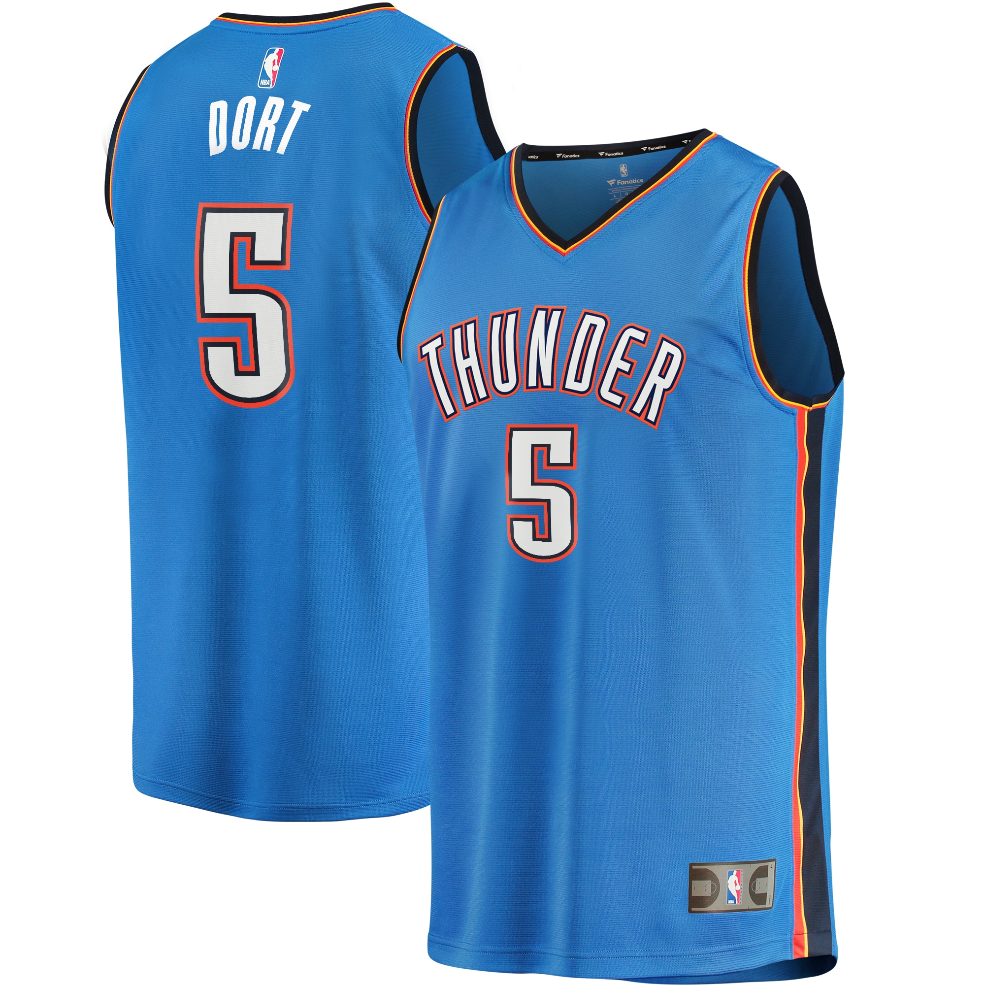 Luguentz Dort Oklahoma City Thunder Fanatics Branded Fast Break Player Jersey - Icon Edition - Blue - vstockx