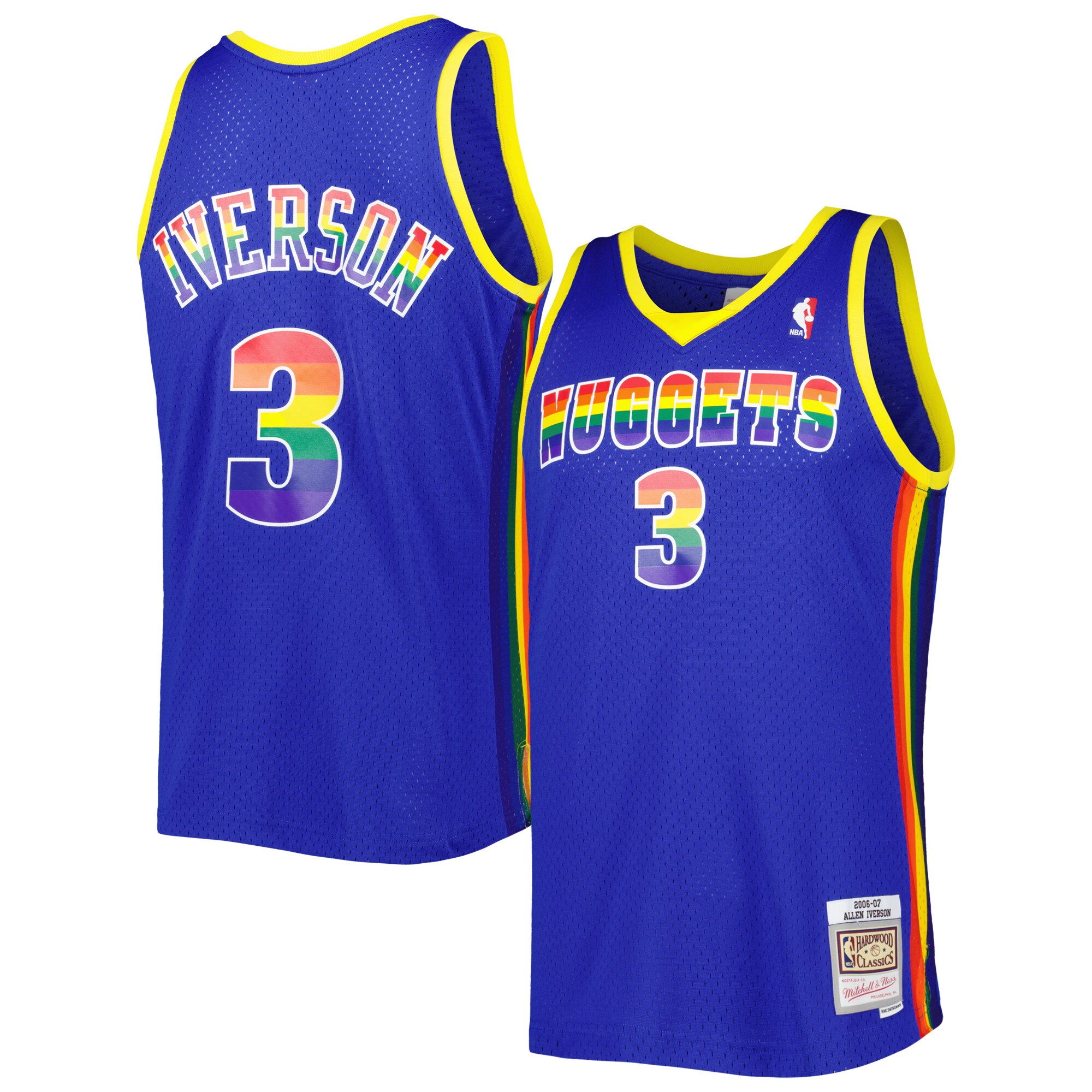 Allen Iverson Denver Nuggets Mitchell & Ness 2006/07 Hardwood Classics Reload 3.0 Swingman Jersey - Royal - vstockx