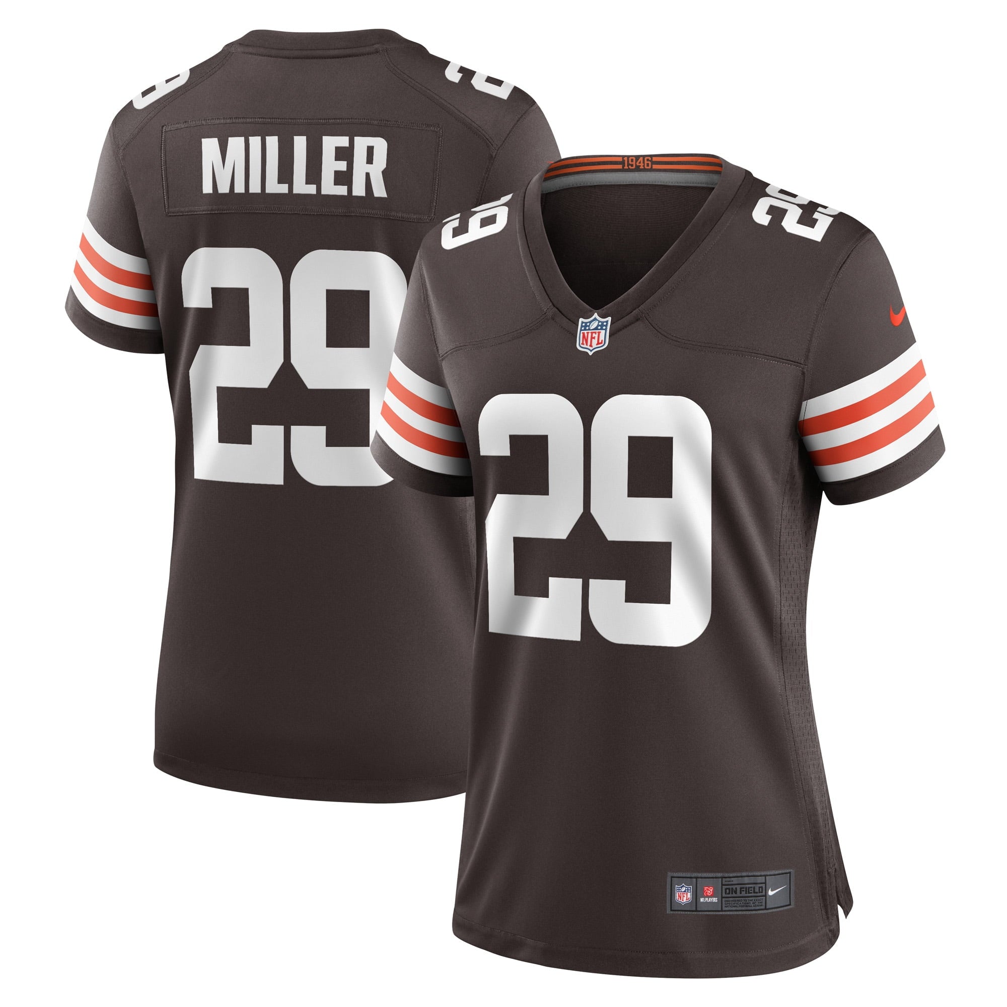 Women's Nike Herb Miller Brown Cleveland Browns Game Player Jersey - vstockx