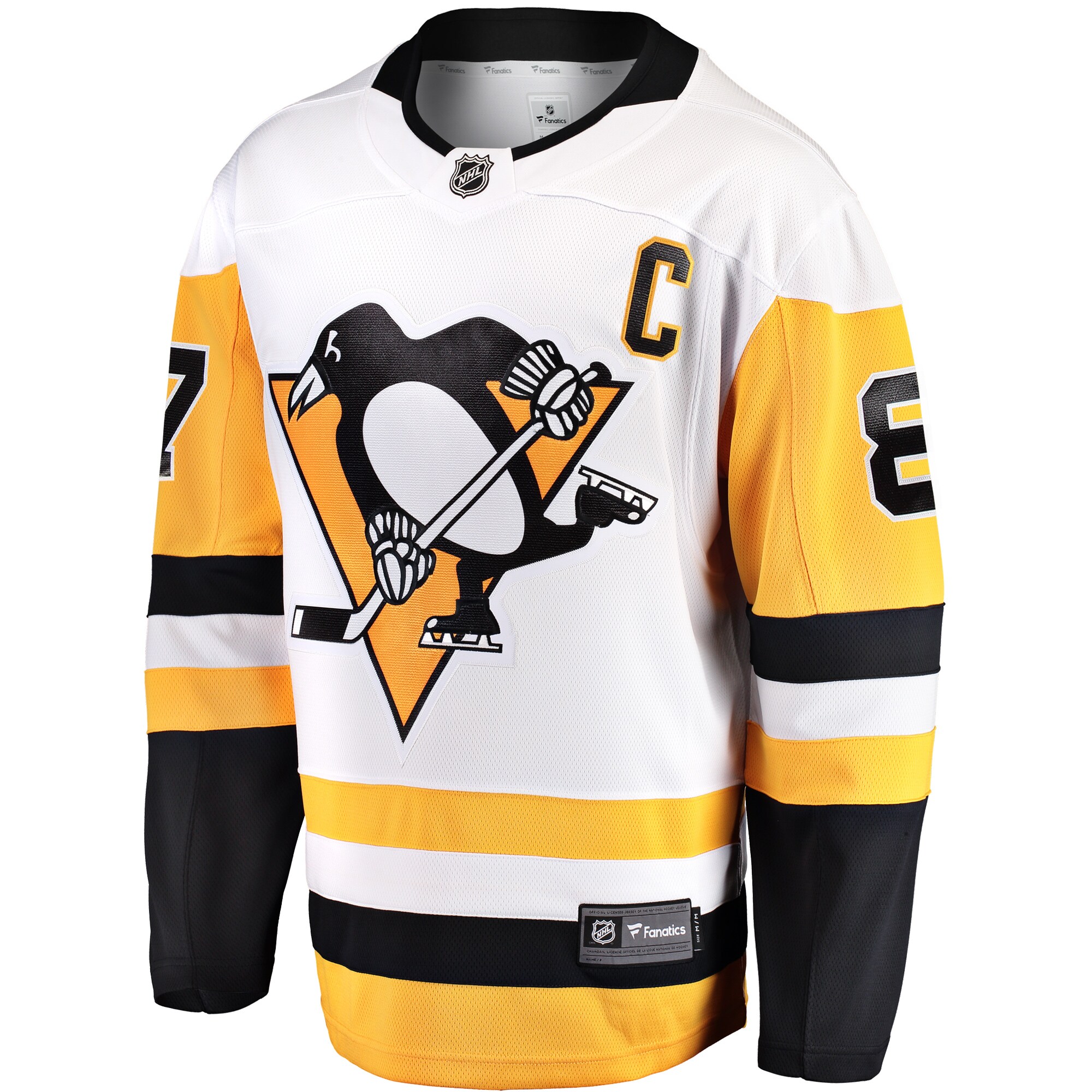 Sidney Crosby Pittsburgh Penguins Fanatics Branded Captain Away Premier Breakaway Player Jersey - White - vstockx