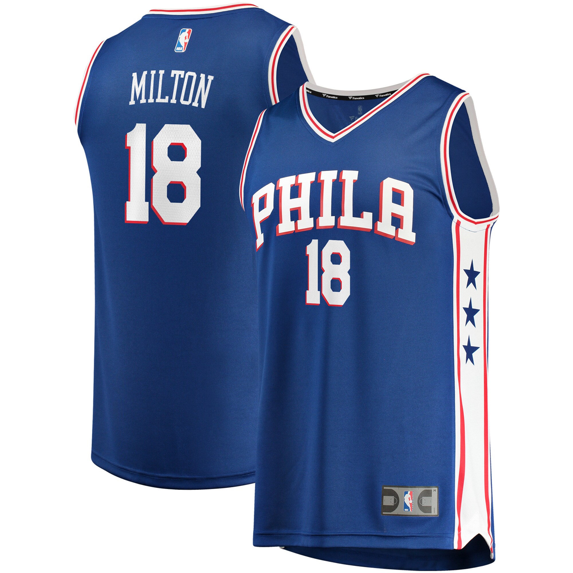 Shake Milton Philadelphia 76ers Fanatics Branded Fast Break Replica Jersey - Icon Edition - Royal - vstockx