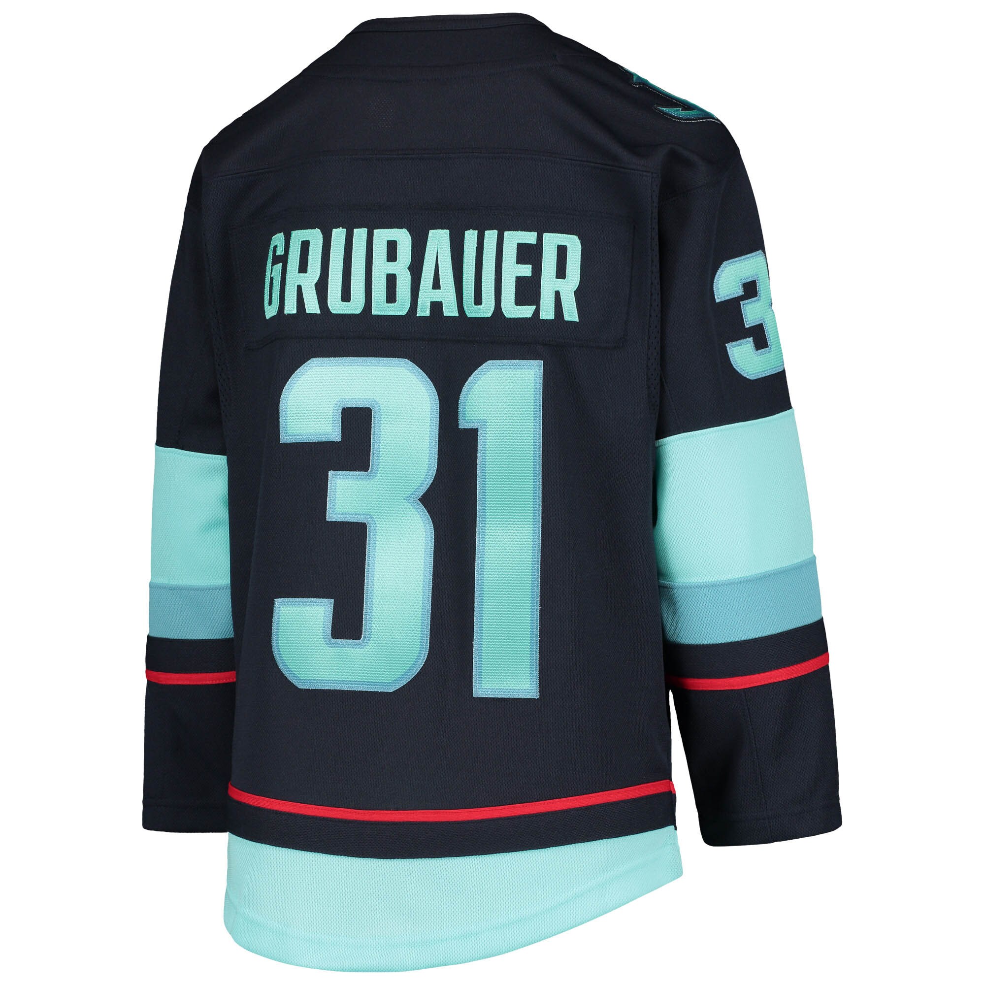 Philipp Grubauer Seattle Kraken Youth Home Premier Player Jersey - Deep Sea Blue - vstockx