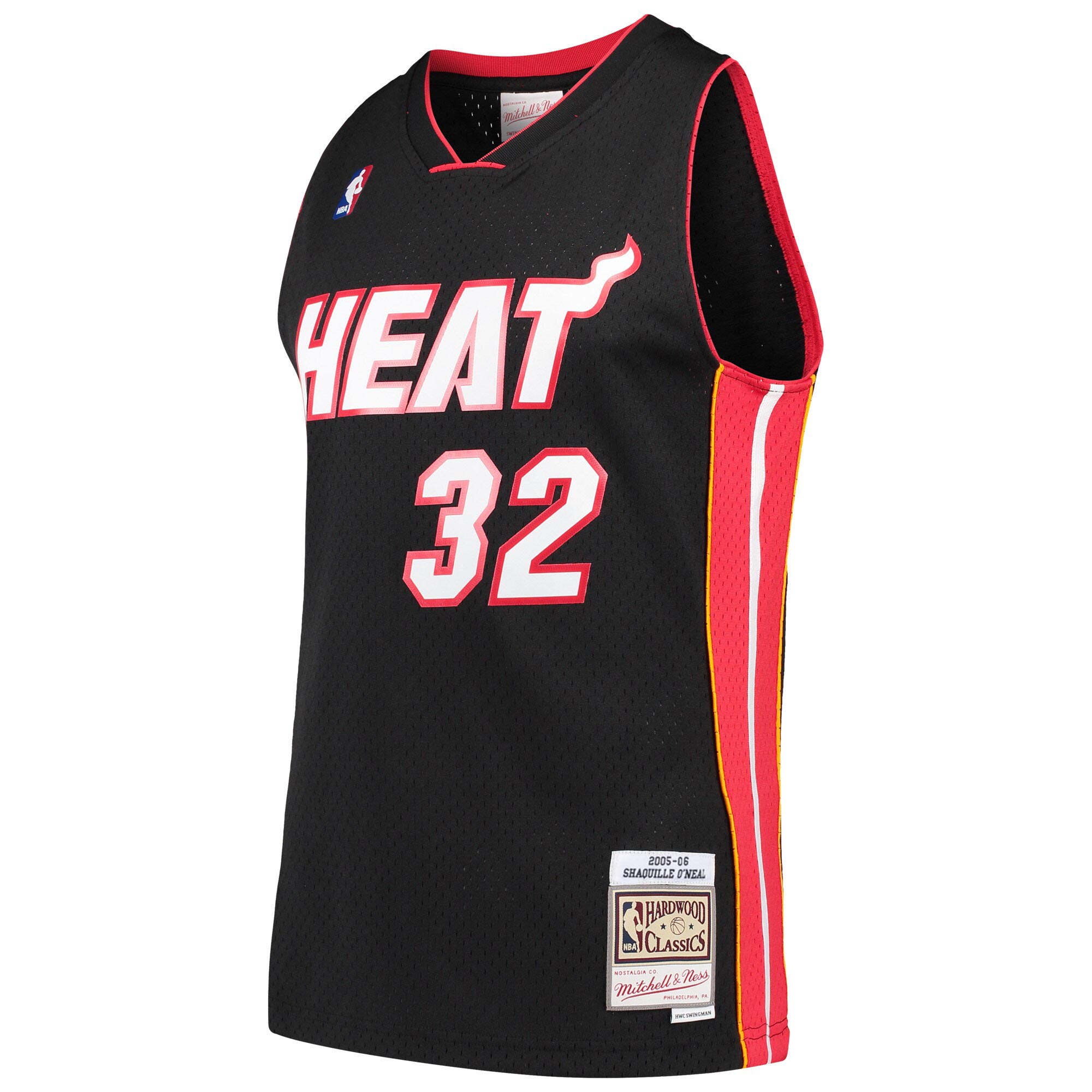 Shaquille O'Neal Miami Heat Mitchell & Ness Hardwood Classics Swingman Jersey - Black - vstockx