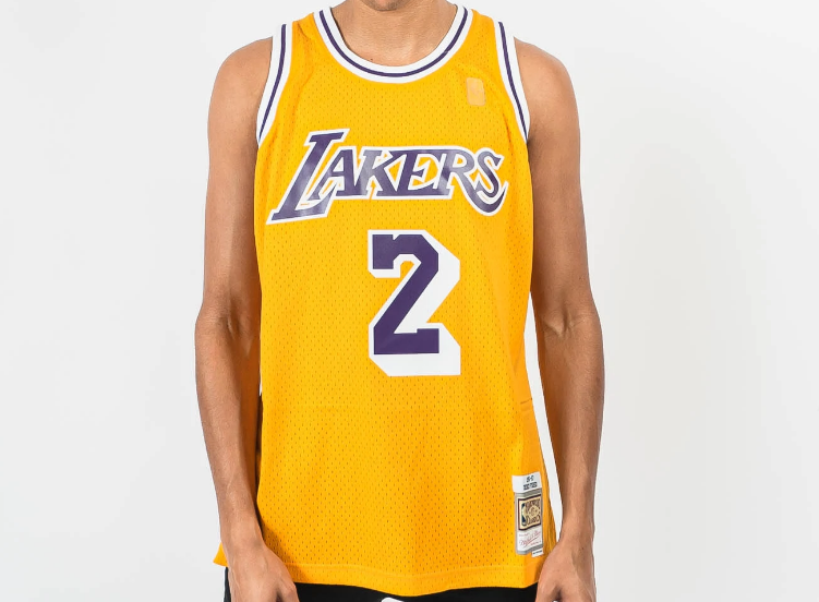 Men's Los Angeles Lakers Derek Fisher Mitchell & Ness Gold 1996-97 Hardwood Classics Swingman Jersey - vstockx