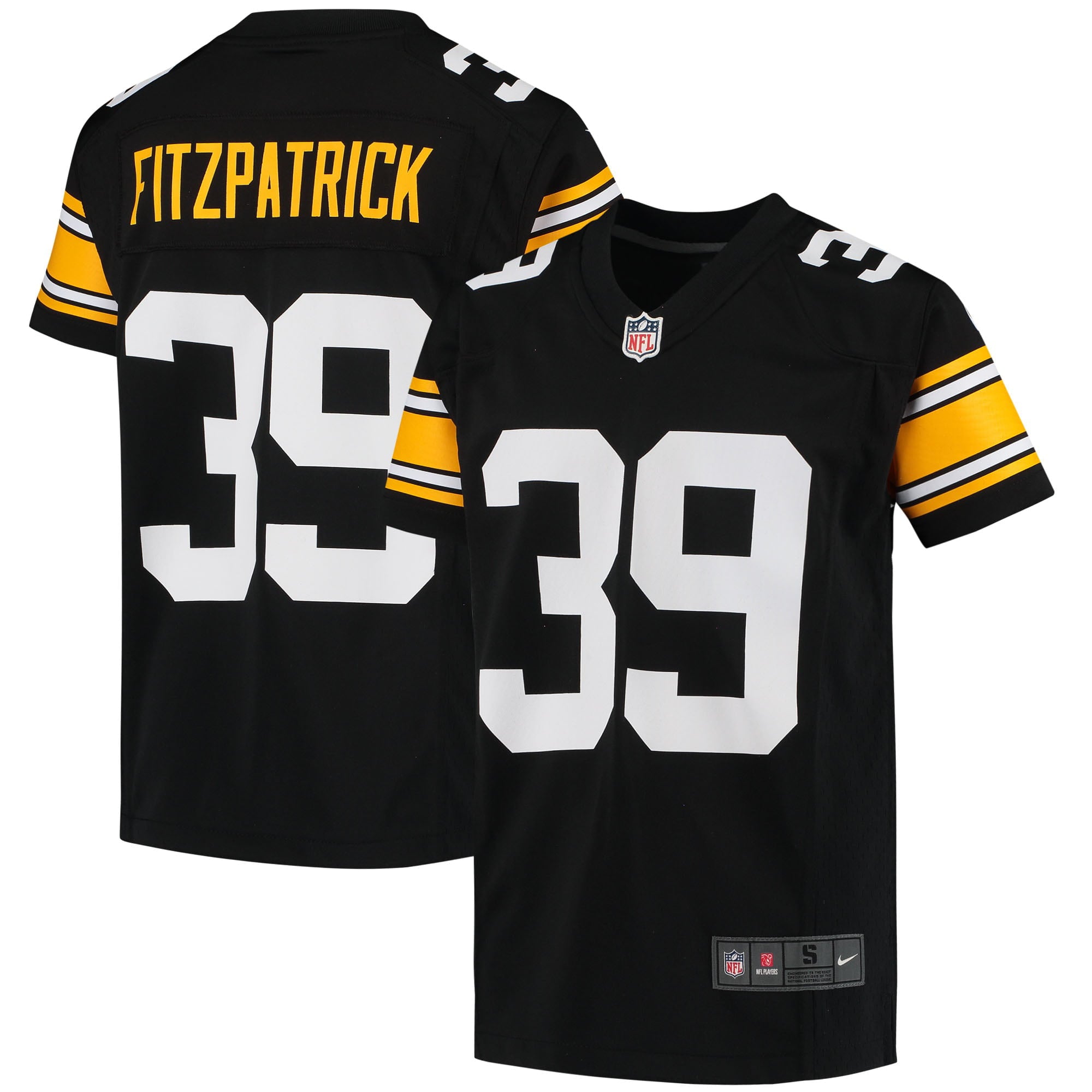 Youth Nike Minkah Fitzpatrick Black Pittsburgh Steelers Game Jersey - vstockx