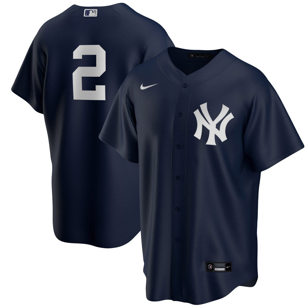 Men's New York Yankees Derek Jeter Replica Alternate Jersey - Navy - vstockx