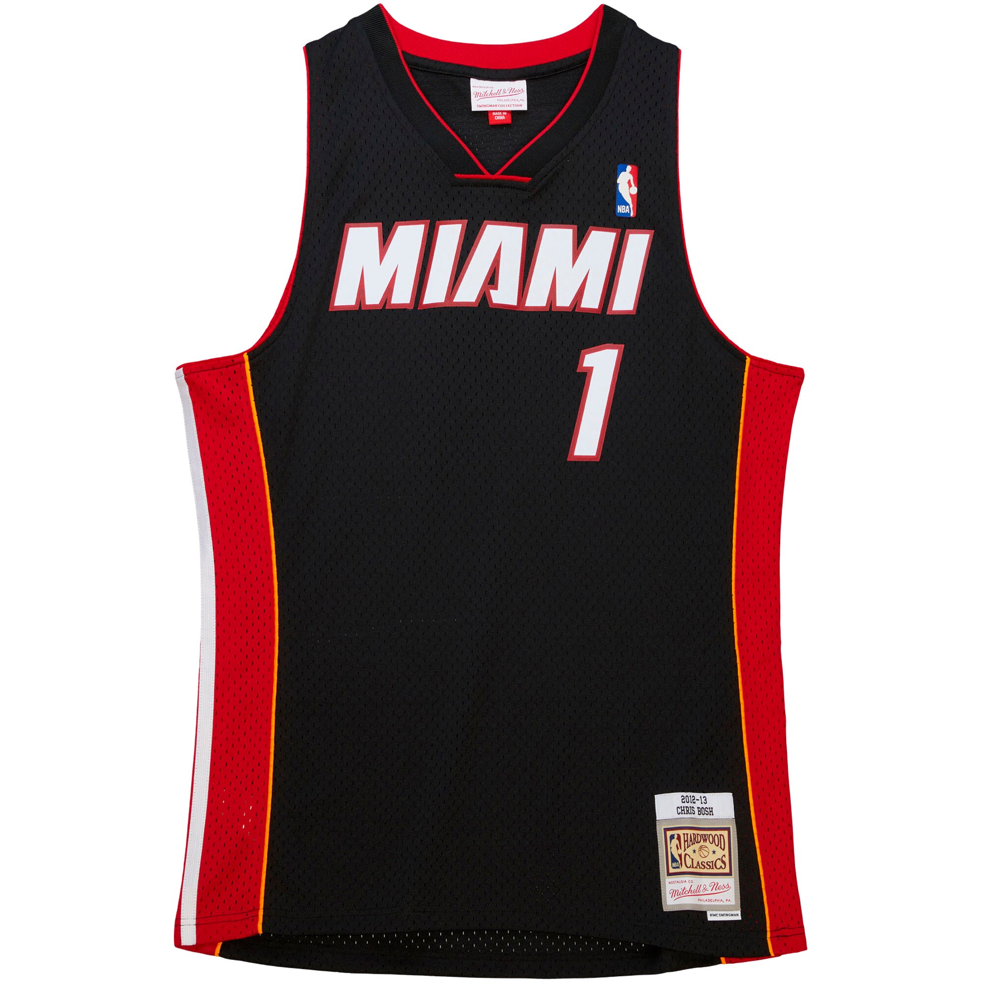 Chris Bosh Miami Heat Mitchell & Ness Hardwood Classics Swingman Jersey - Black - vstockx