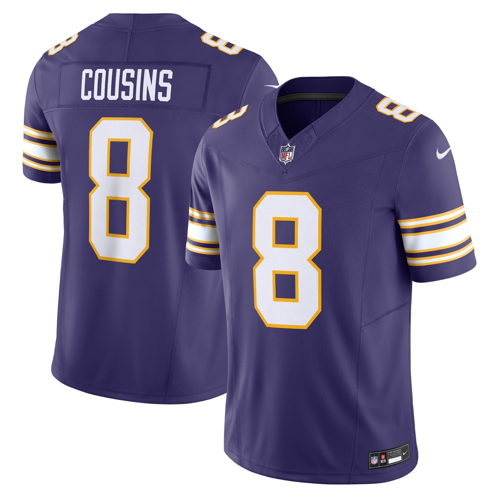 Men's Nike Kirk Cousins Purple Minnesota Vikings Classic Vapor F.U.S.E. Limited Jersey - vstockx