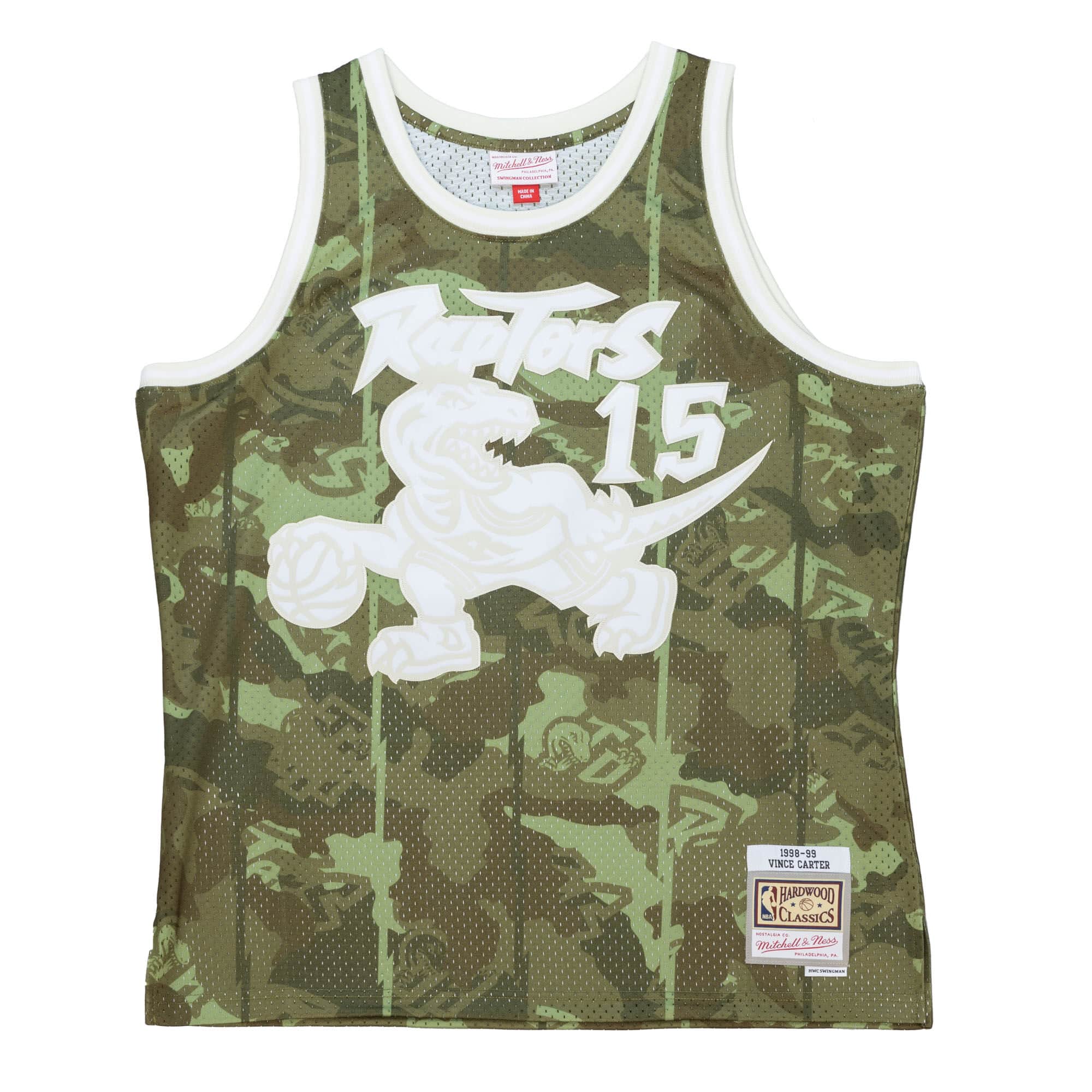 Ghost Green Camo Swingman Vince Carter Toronto Raptors 1998-99 Jersey - vstockx