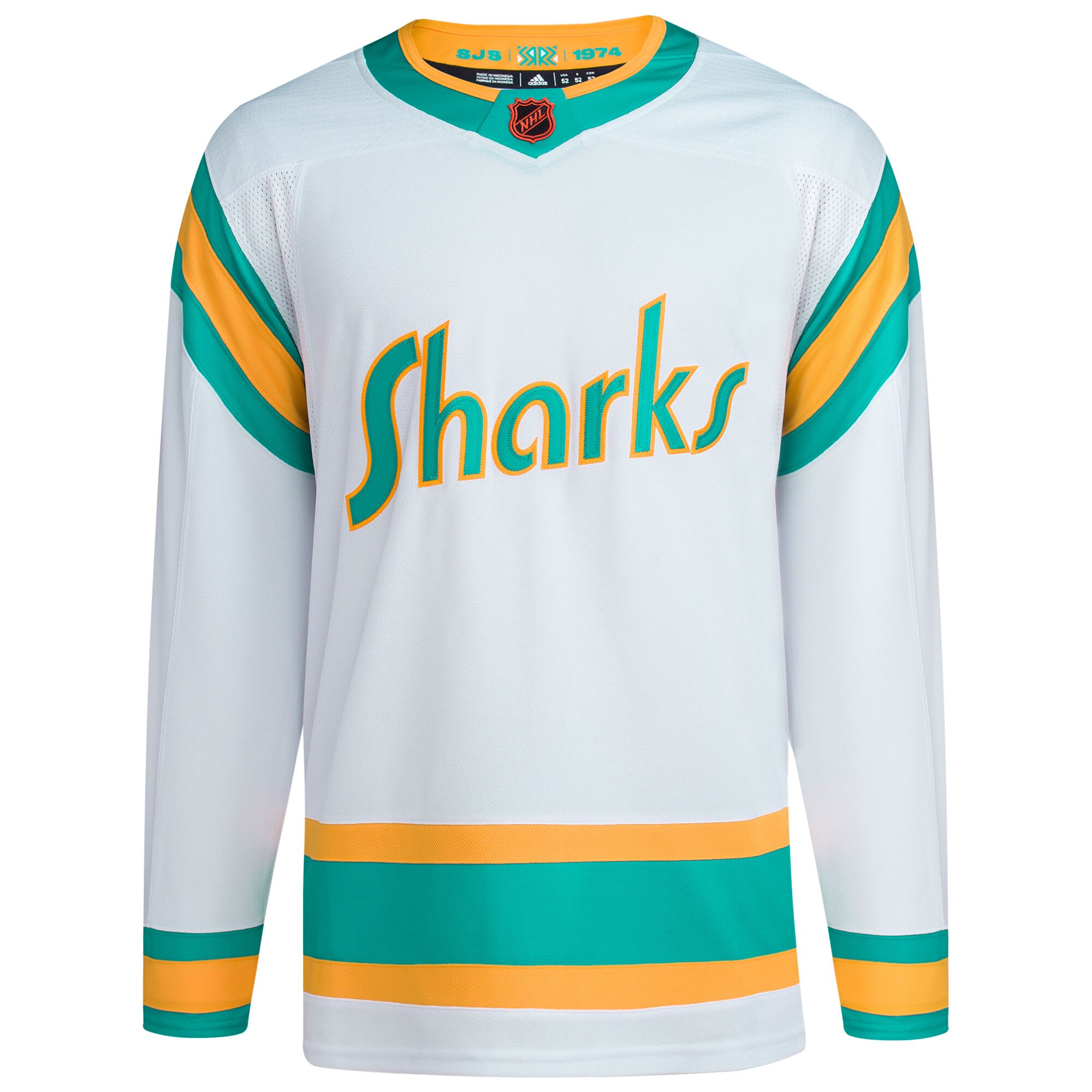 San Jose Sharks adidas Reverse Retro 2.0 Authentic Blank Jersey - White - vstockx