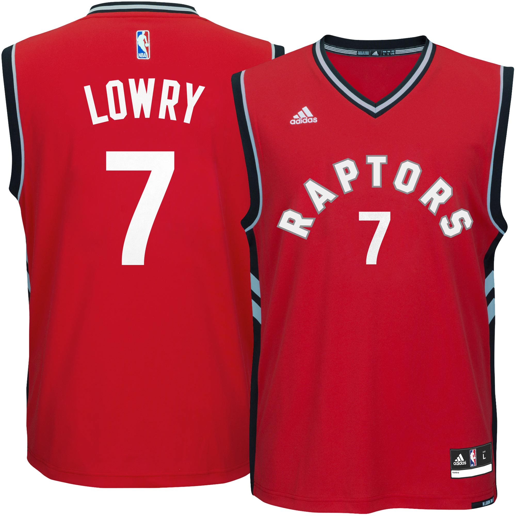Kyle Lowry Toronto Raptors adidas Road Replica Jersey - Red - vstockx