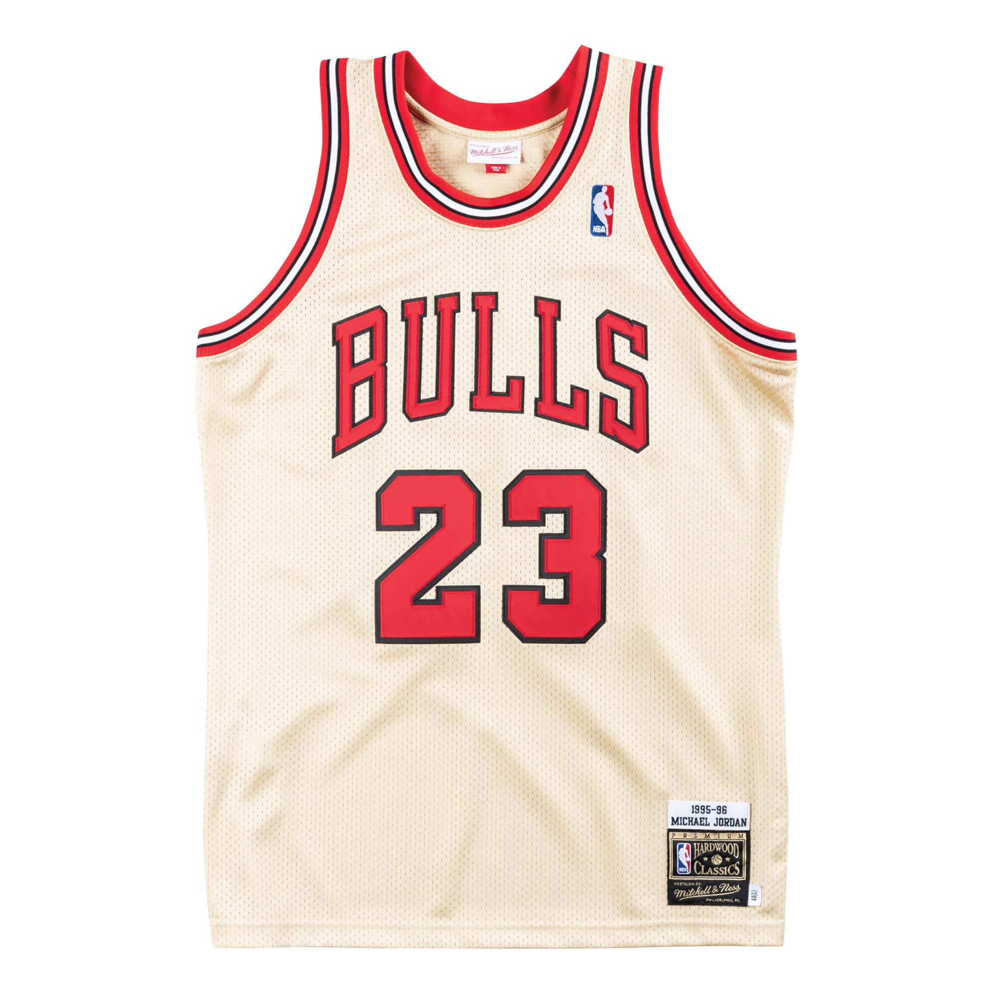 Premium Gold Jersey Chicago Bulls 1995-96 Michael Jordans - vstockx