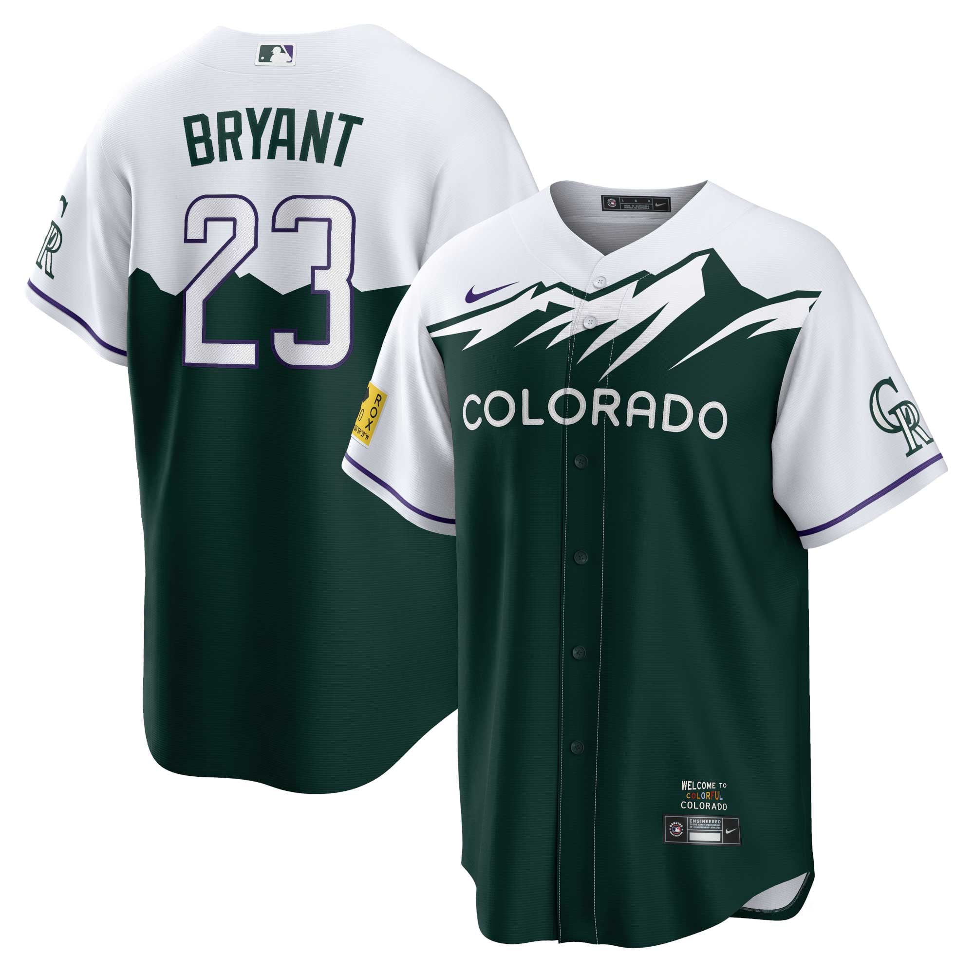 Men's Nike Kris Bryant Green Colorado Rockies 2022 City Connect Replica Player Jersey - vstockx