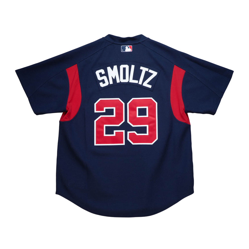 Men's Atlanta Braves John Smoltz 2003 Mitchell & Ness Navy Cooperstown Batting Practice Jersey - vstockx