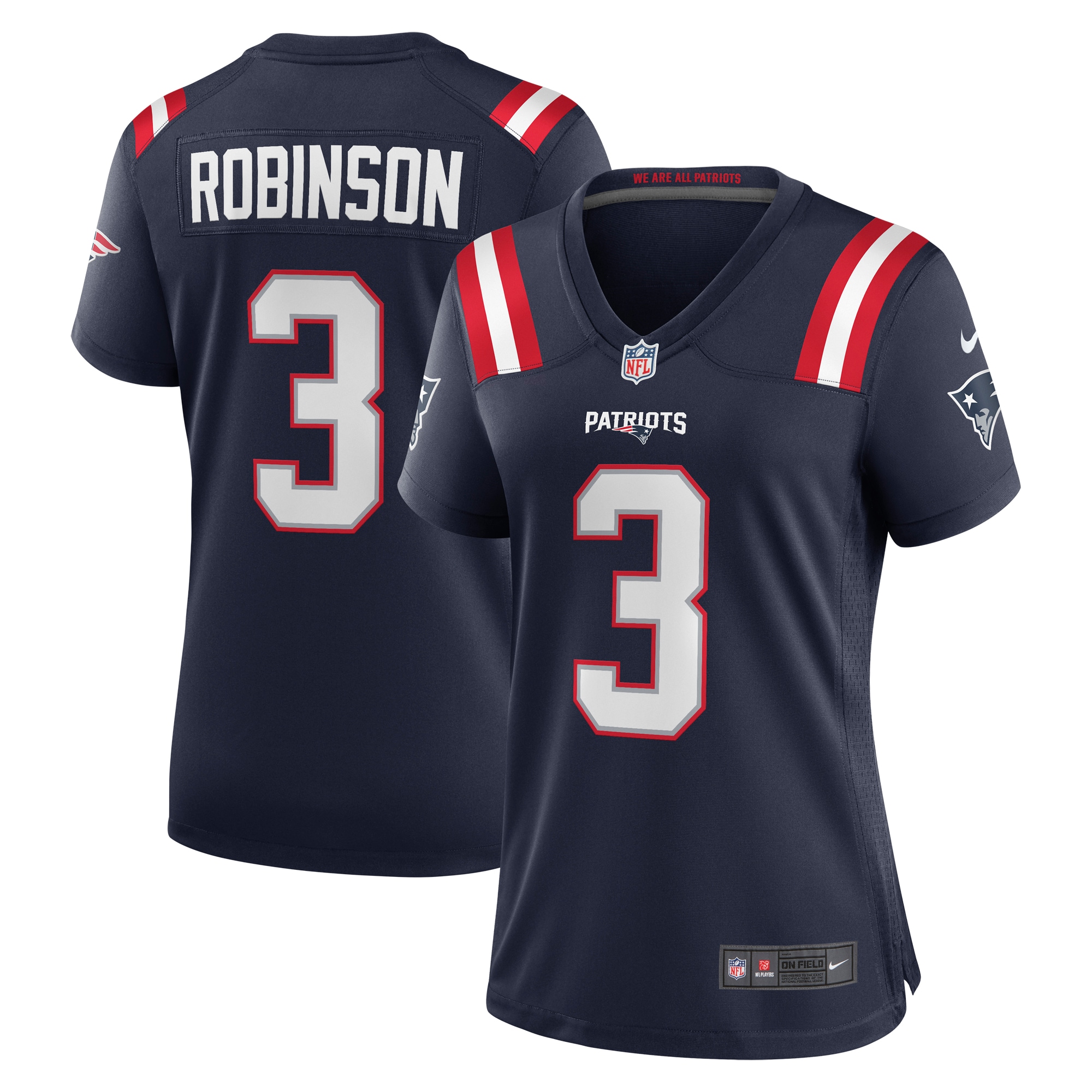 James Robinson New England Patriots Nike Women's Nike Women's All Player Jersey - Navy - vstockx