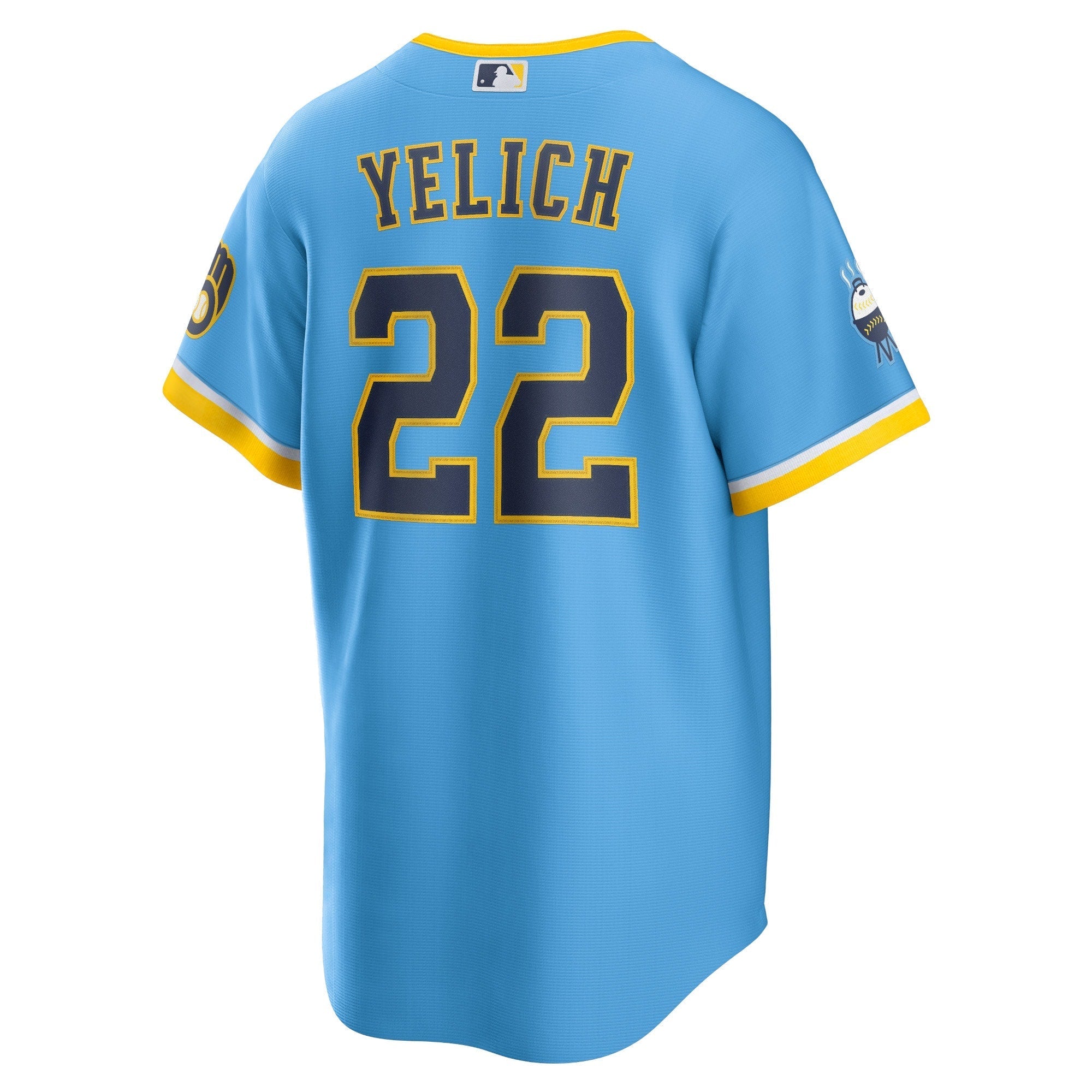 Men's Nike Christian Yelich Powder Blue Milwaukee Brewers 2022 City Connect Replica Player Jersey - vstockx