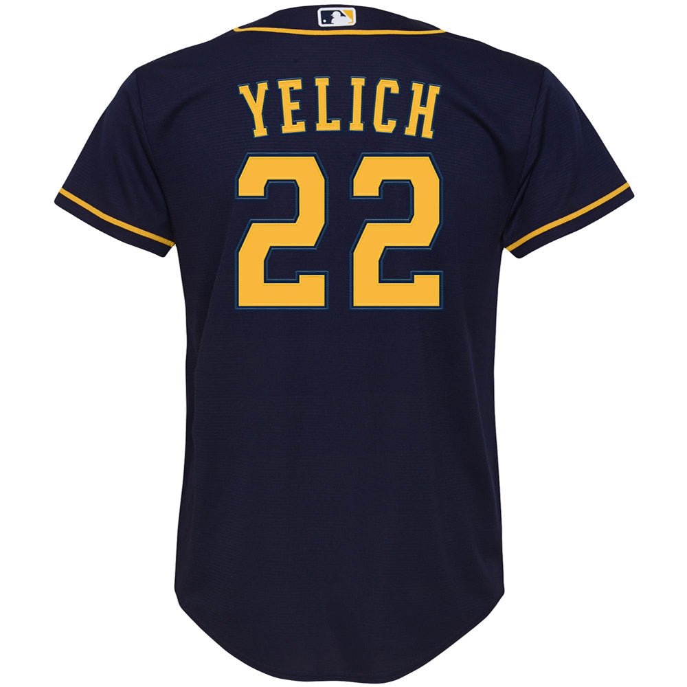 Youth Milwaukee Brewers Christian Yelich Alternate Player Jersey - Navy - vstockx