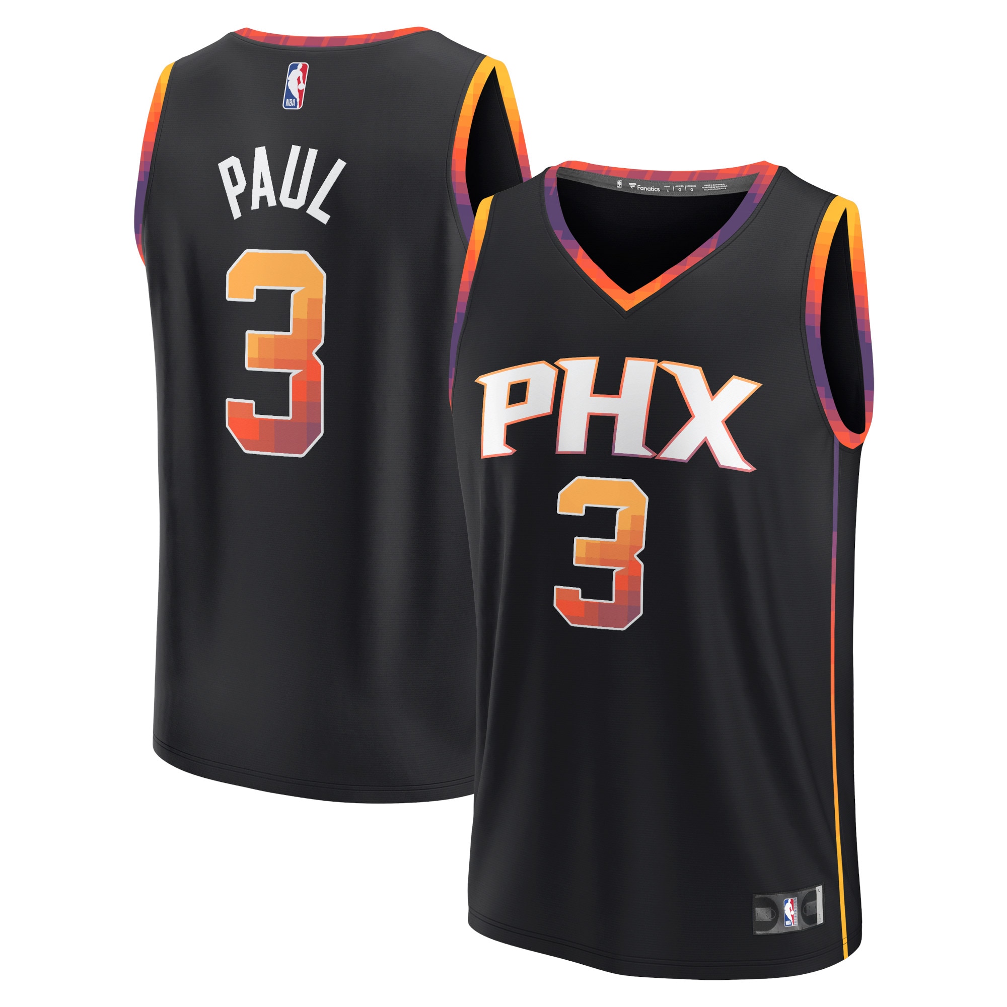 Chris Paul Phoenix Suns Fanatics Branded Fast Break Replica Player Jersey - Statement Edition - Black - vstockx
