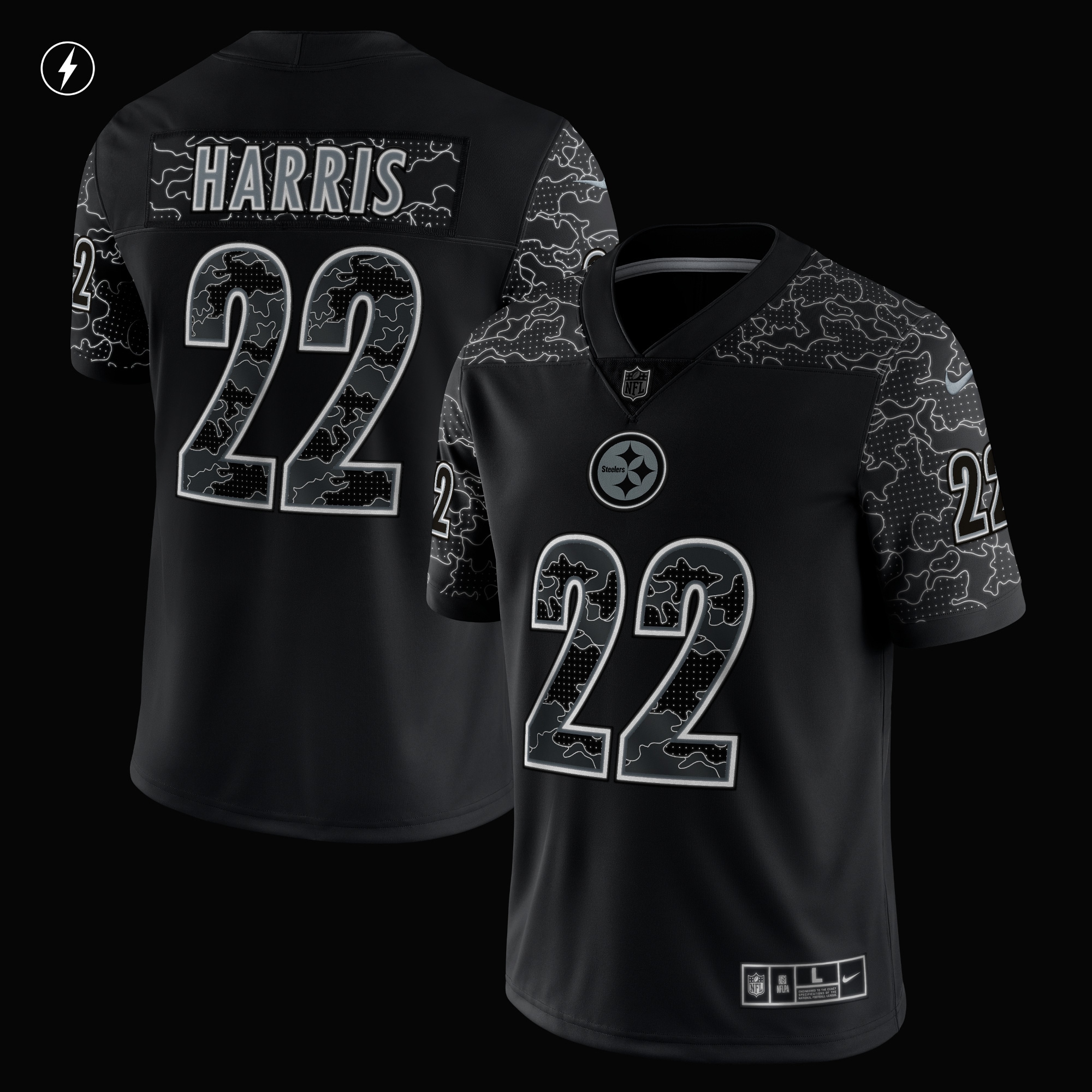 Najee Harris Pittsburgh Steelers Nike RFLCTV Limited Jersey - Black - vstockx