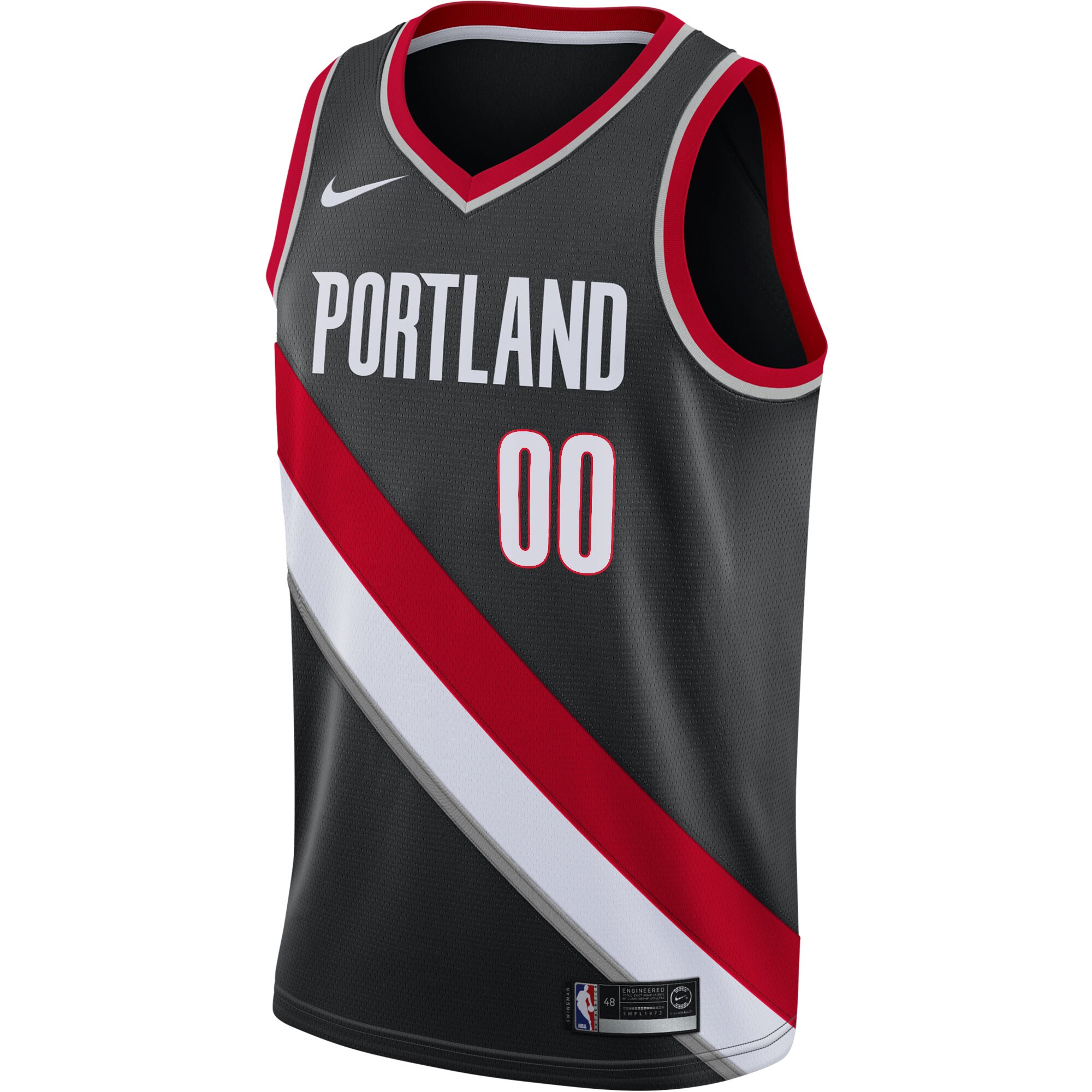 Portland Trail Blazers Nike 2020/21 Swingman Custom Jersey - Icon Edition - Black - vstockx