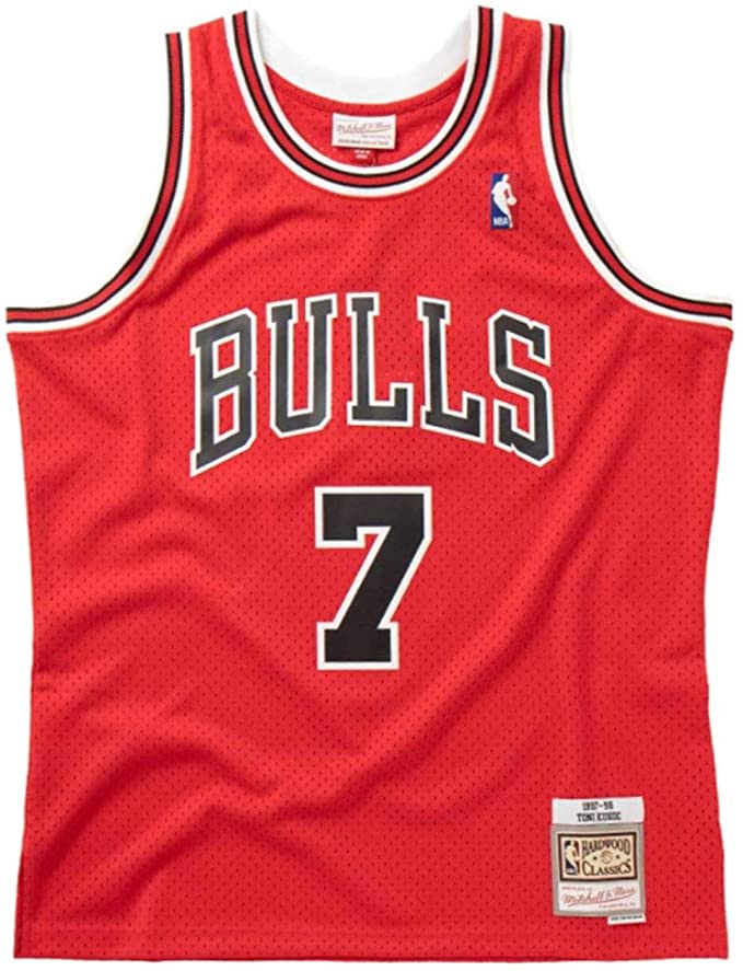 Mens Chicago Bulls Toni Kukoc Mitchell & Ness Red 1997-98 Hardwood Classics Swingman Jersey - vstockx