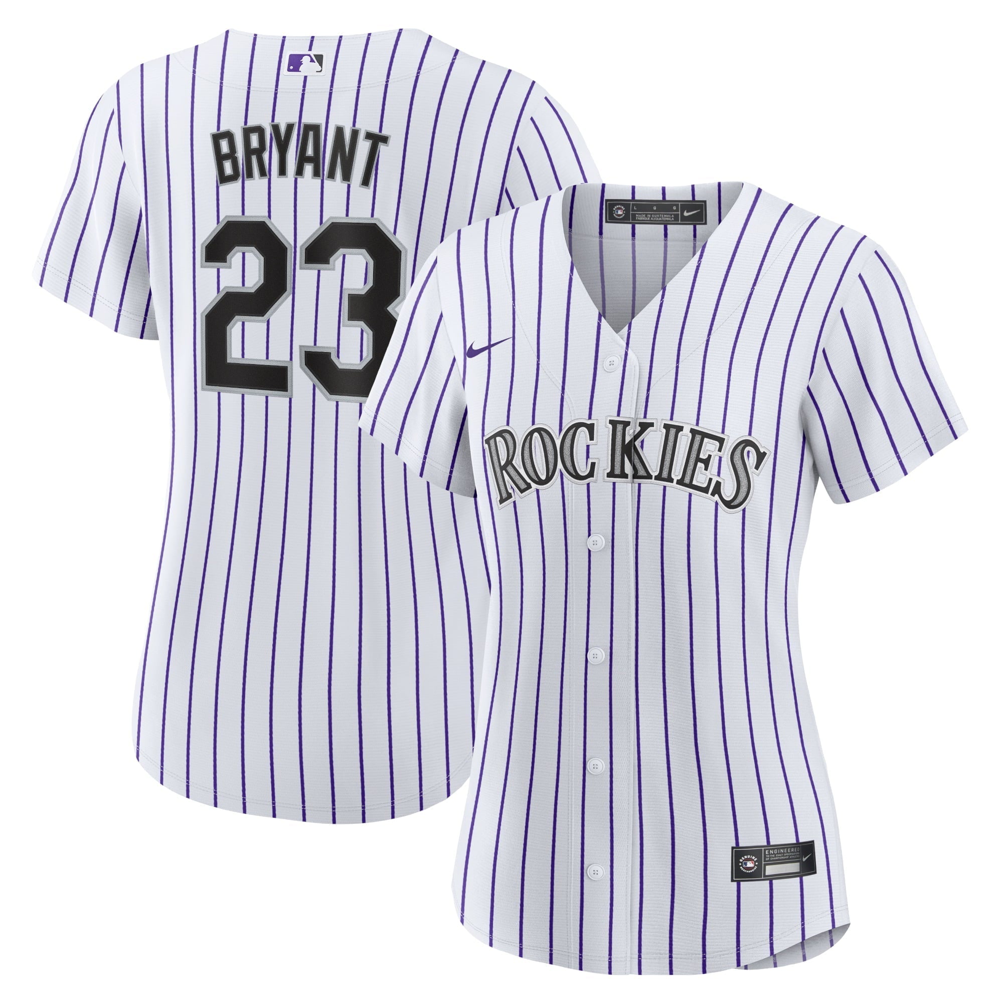 Women's Nike Kris Bryant White/Purple Colorado Rockies Replica Player Jersey - vstockx