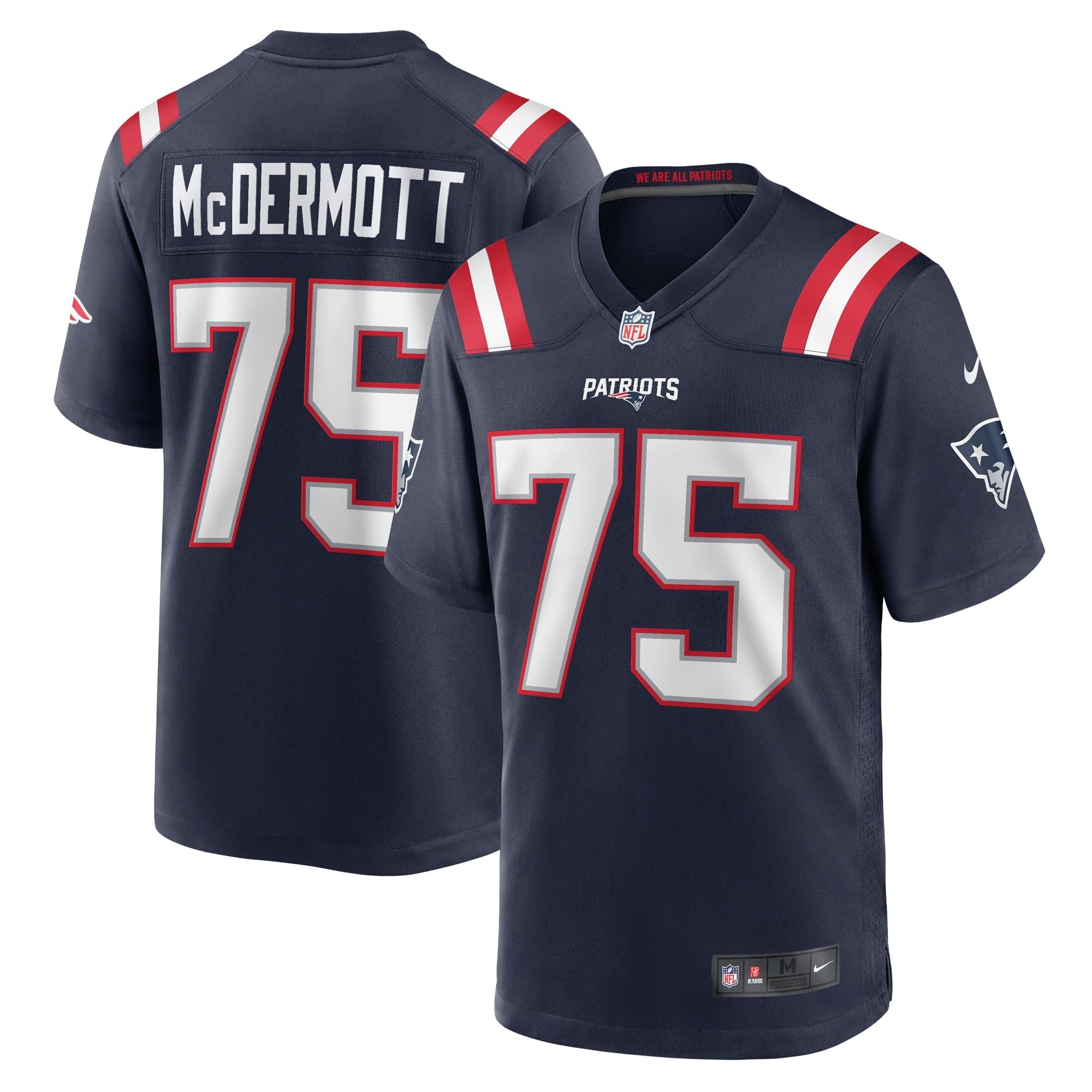 Men's Nike Conor McDermott Navy New England Patriots Home Game Player Jersey - vstockx
