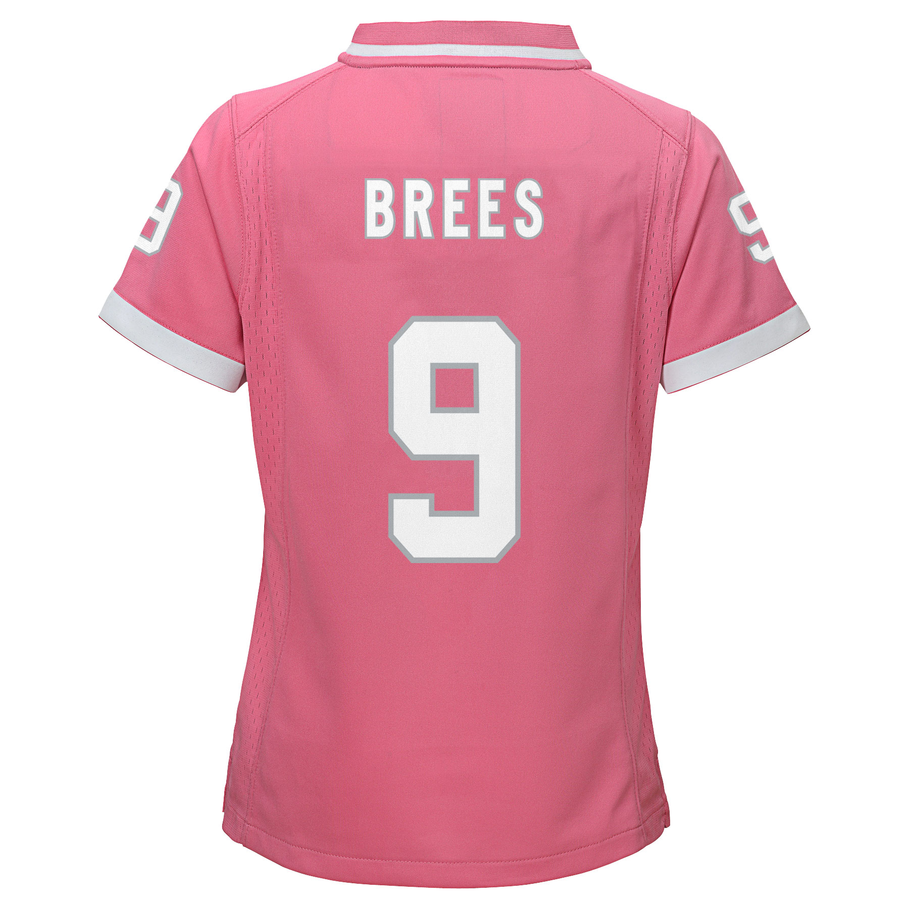 Drew Brees New Orleans Saints Girls Youth Bubble Gum Jersey - Pink - vstockx