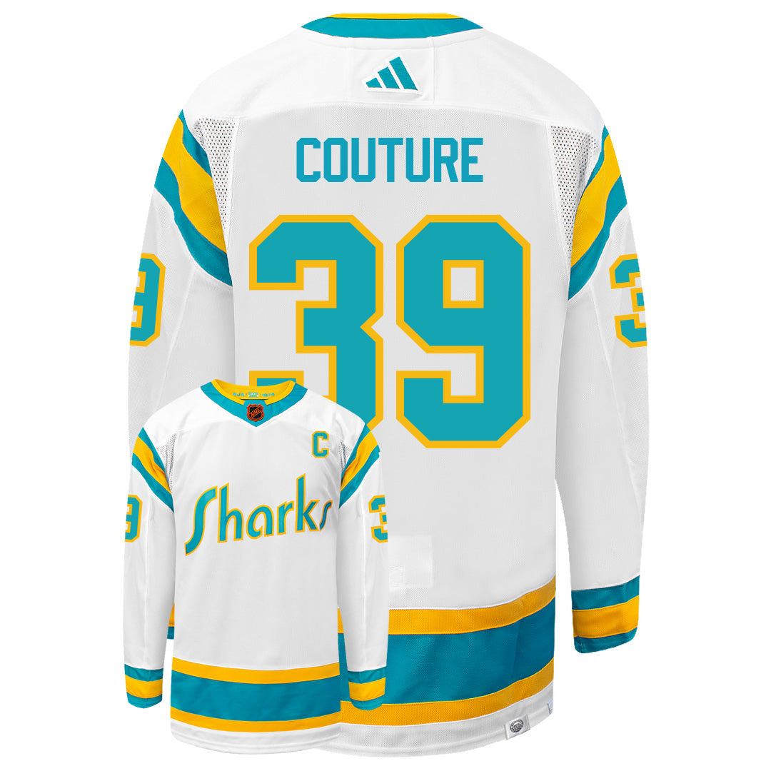 Logan Couture San Jose Sharks Adidas 2022 Primegreen Reverse Retro Authentic NHL Hockey Jersey - vstockx