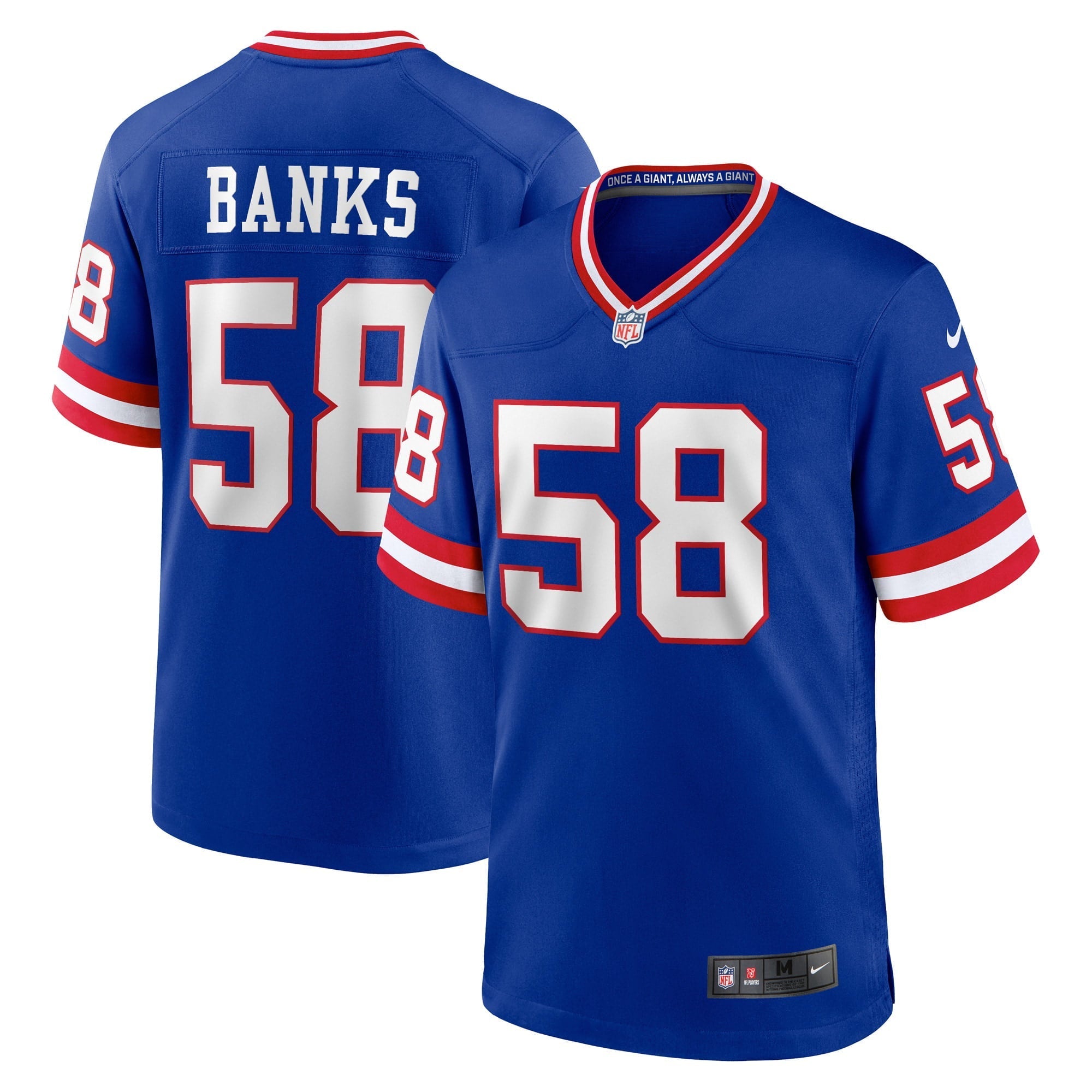 Men's Nike Carl Banks Royal New York Giants Classic Retired Player Game Jersey - vstockx