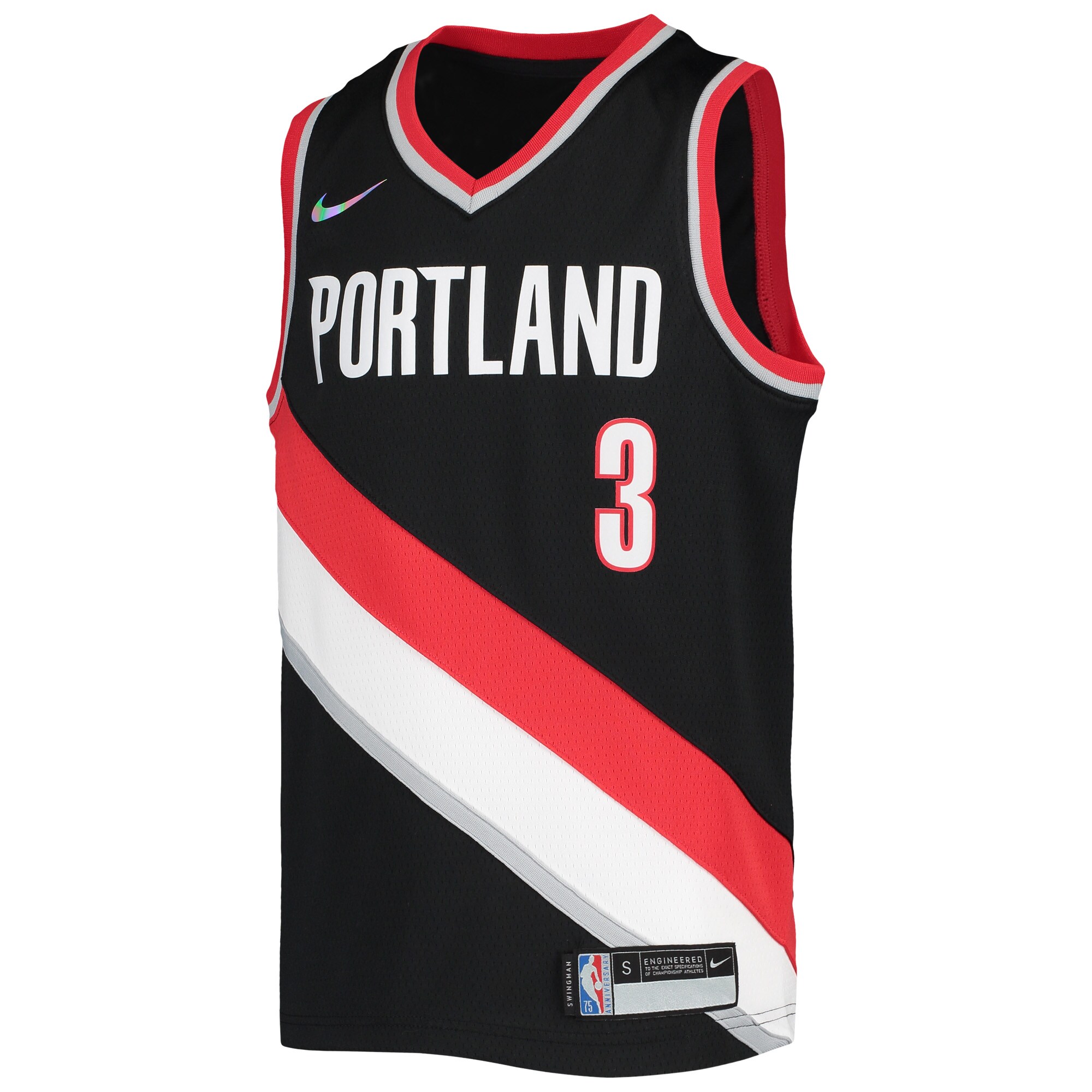 C.J. McCollum Portland Trail Blazers Nike Youth 2021/22 Diamond Swingman Jersey - Icon Edition - Black - vstockx