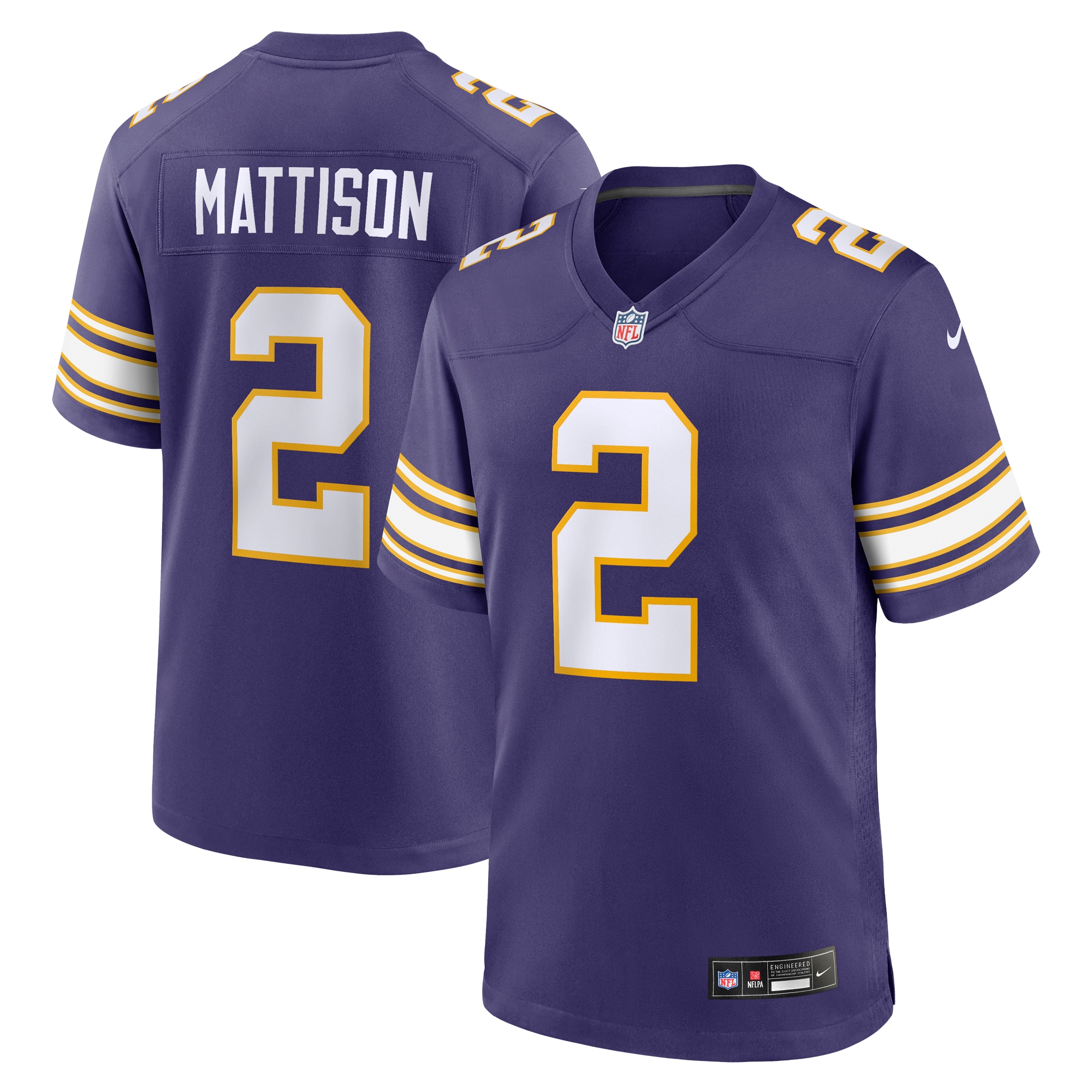 Alexander Mattison Minnesota Vikings Nike Classic Player Game Jersey - Purple - vstockx