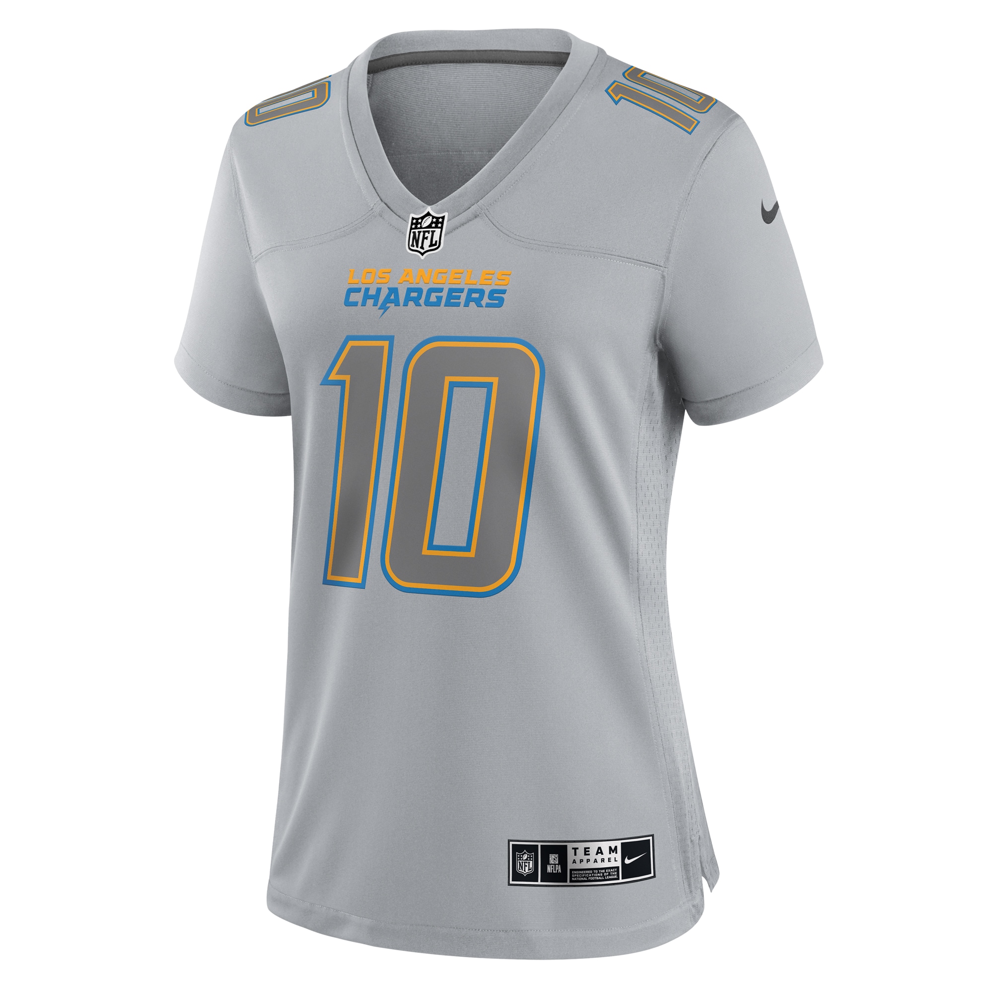 Justin Herbert Los Angeles Chargers Nike Women's Atmosphere Fashion Game Jersey - Gray - vstockx