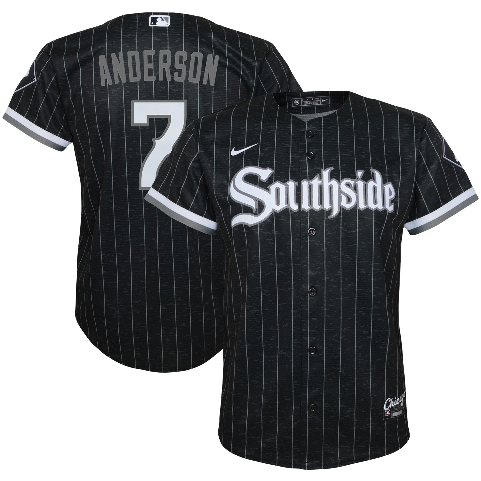 Tim Anderson Chicago White Sox Nike Black 2021 City Connect Replica Player Jersey - Youth - vstockx