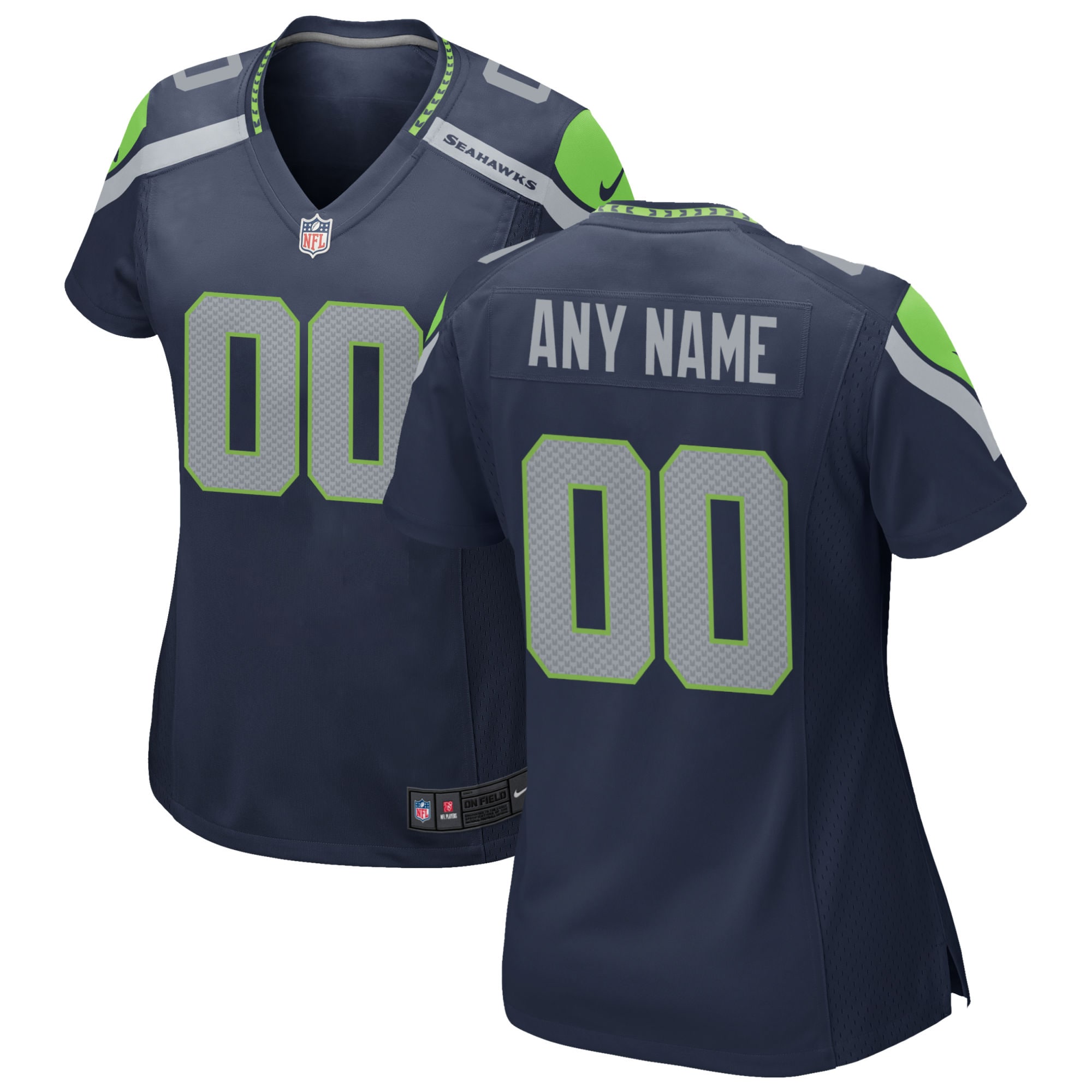 Seattle Seahawks Nike Women's Custom Game Jersey - College Navy - vstockx