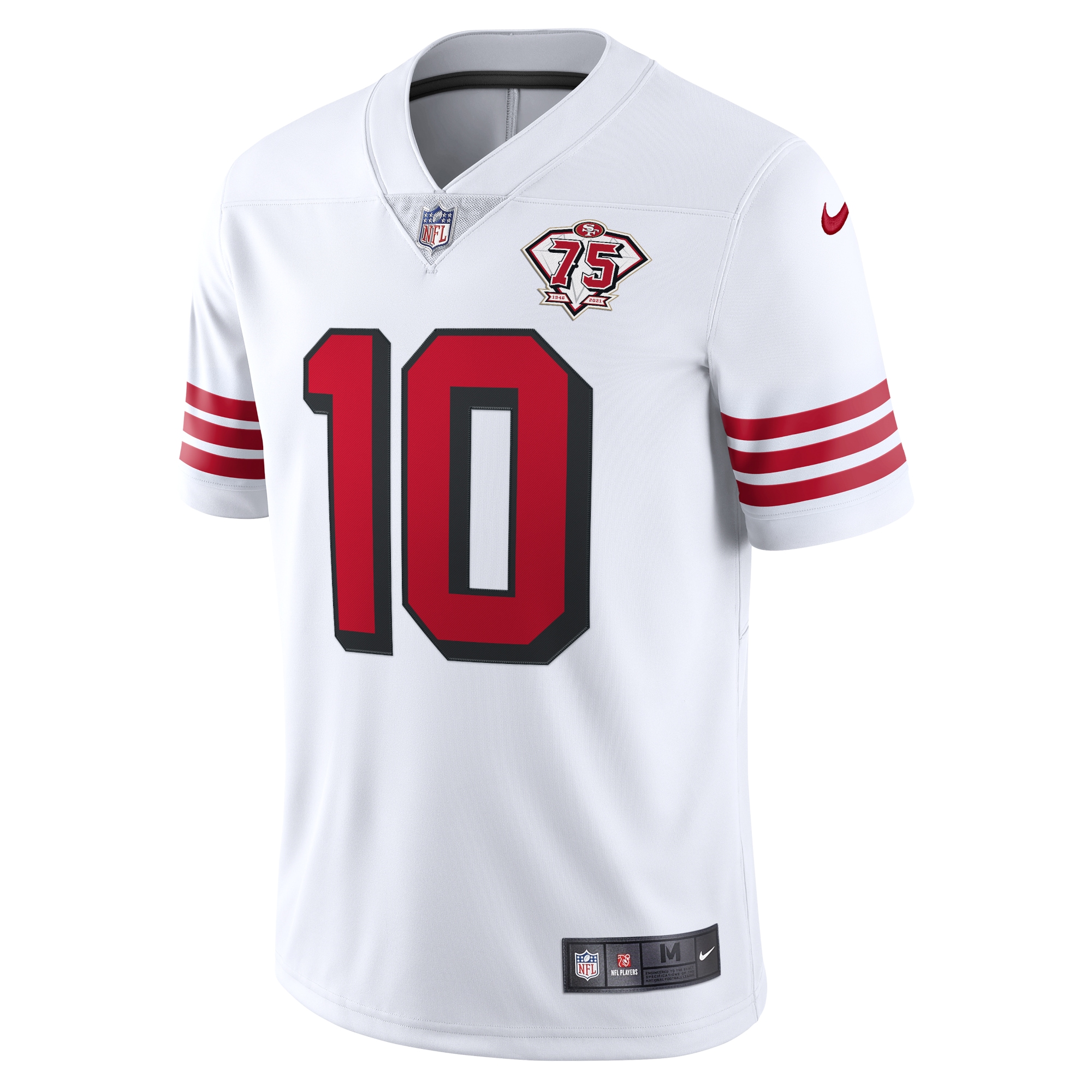 Jimmy Garoppolo San Francisco 49ers Nike 75th Anniversary 2nd Alternate Vapor Limited Jersey - White - vstockx